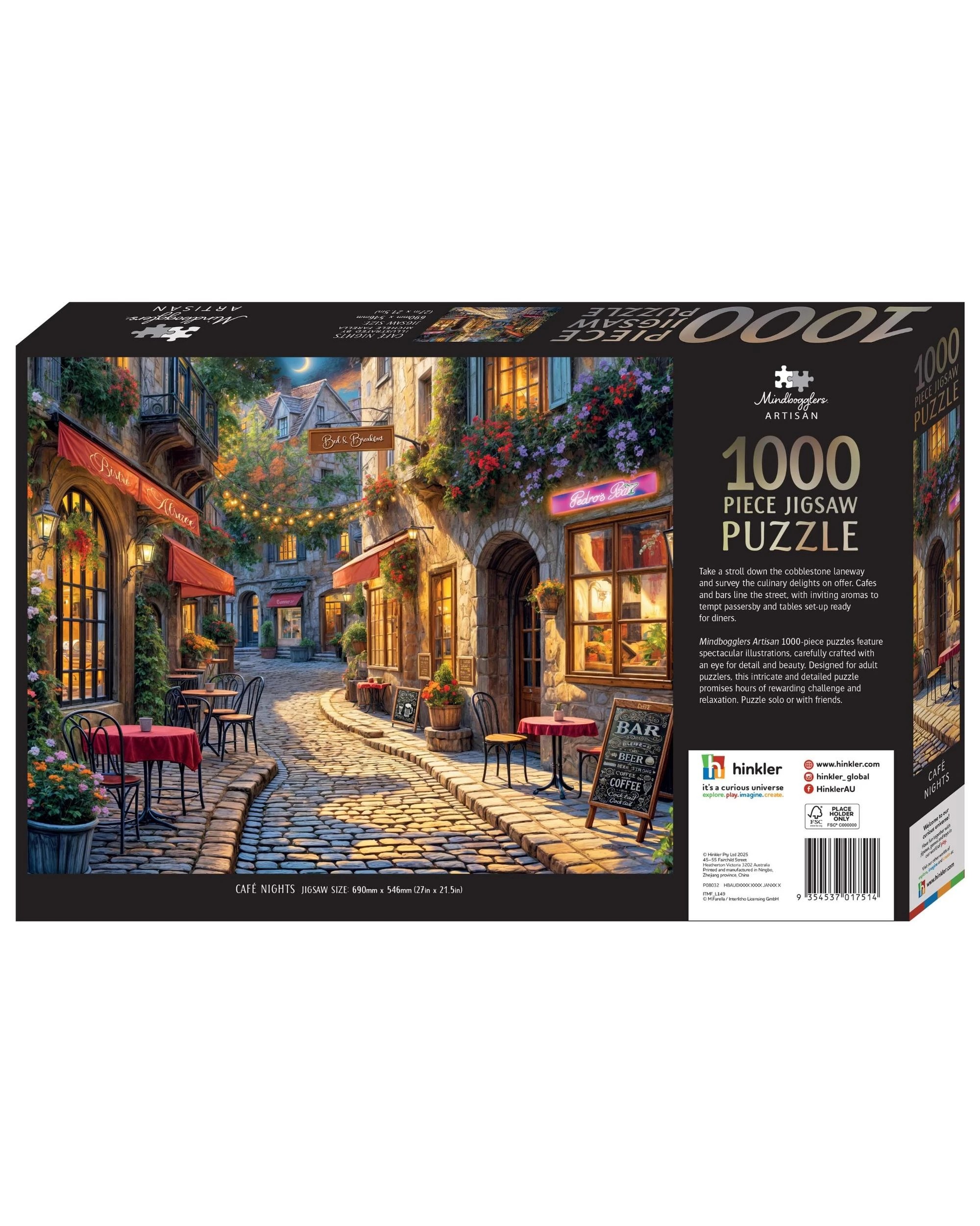 3 Hinkler Mindbogglers Artisan Cafe Nights 1000 Piece Puzzle, 3 of 3