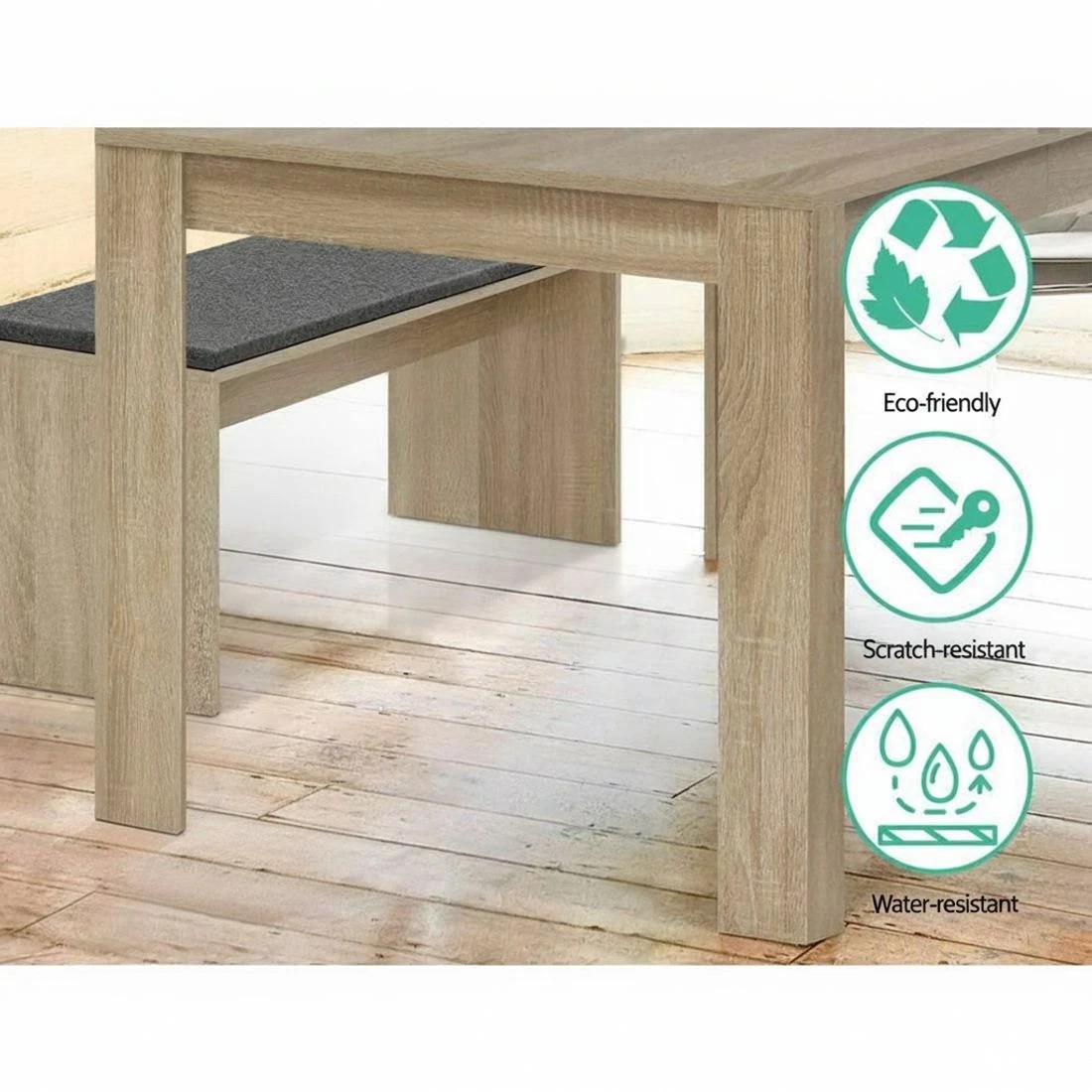 6 Artiss Dining Table Rectangular 4 Seater 120CM - Brown, 6 of 8