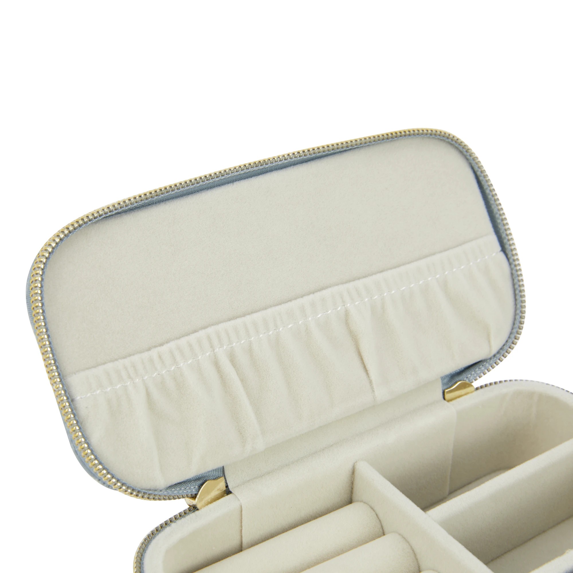 5 Blue Check Small Zip Jewellery Case, 5 of 7