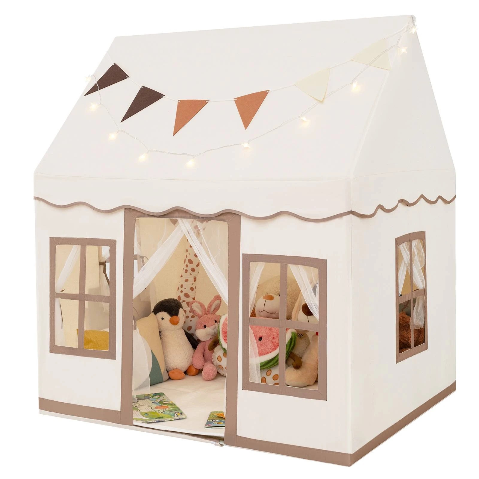1 Costway Play Tent Kids Playhouse Indoor Toy w/Mat, 1 of 7