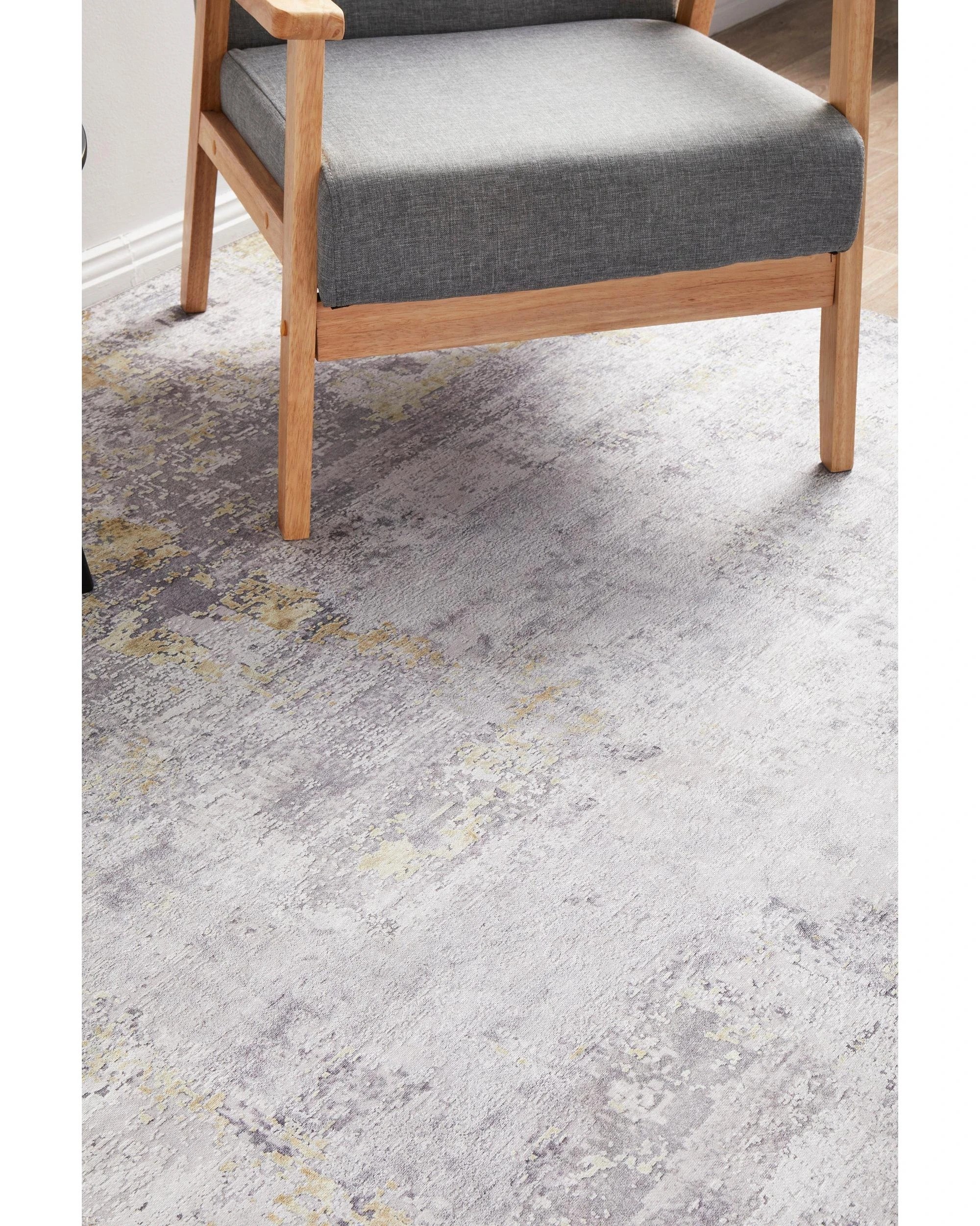 3 RUG CULTURE Illusions 156 Gold Area Rug 190 x 280 cm - Soft Grey with Gold Accents
 - grey, 3 of 7