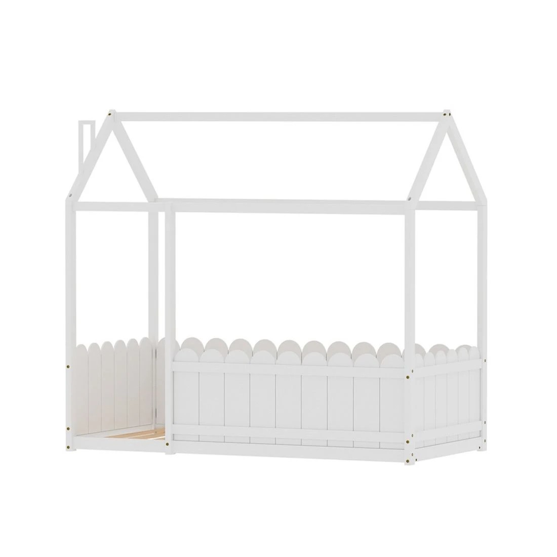1 Artiss Bed Frame Wooden Kids House Single Frame
 - white, 1 of 7