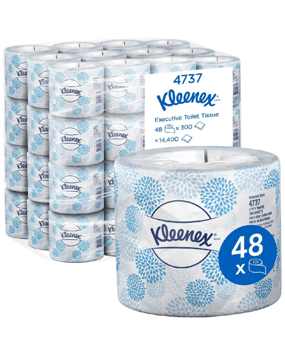 Kleenex 2 Ply Executive Toilet Paper Roll 300 Sheet 48 Pack