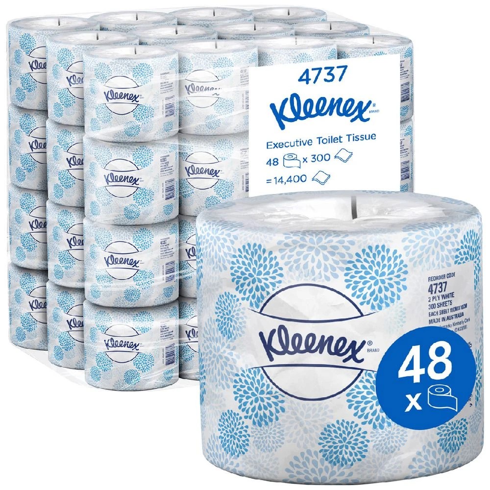 1 Kleenex 2 Ply Executive Toilet Paper Roll 300 Sheet 48 Pack, 1 of 7