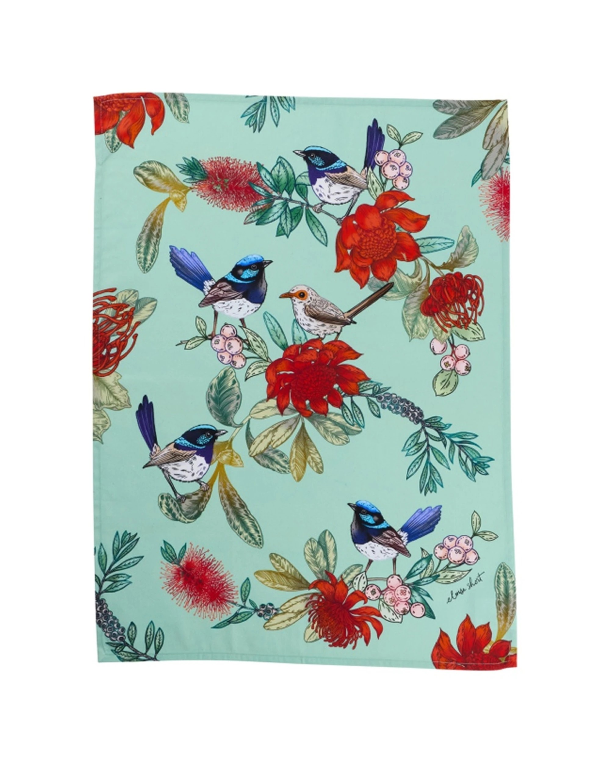 1 Maxwell & Williams Eloise Short Native Grace Superb Fairy Wren Tea Towel 50x70cm - Multi, 1 of 2