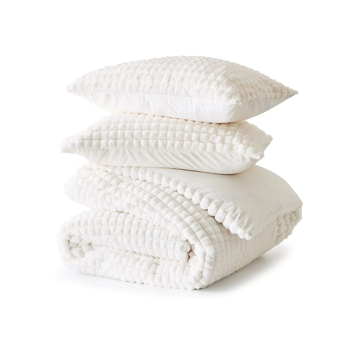 5 Micro Check Quilt Cover Set - Queen Bed, White, 5 of 6