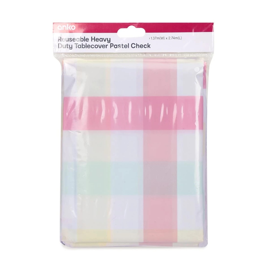 3 Reusable Heavy-Duty Tablecover - Pastel Check, 3 of 3
