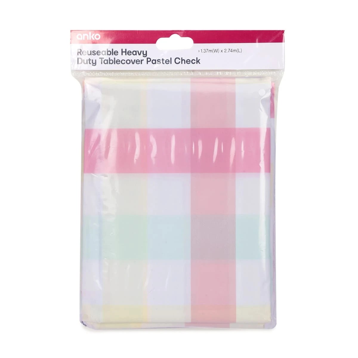 3 Reusable Heavy-Duty Tablecover - Pastel Check, 3 of 3