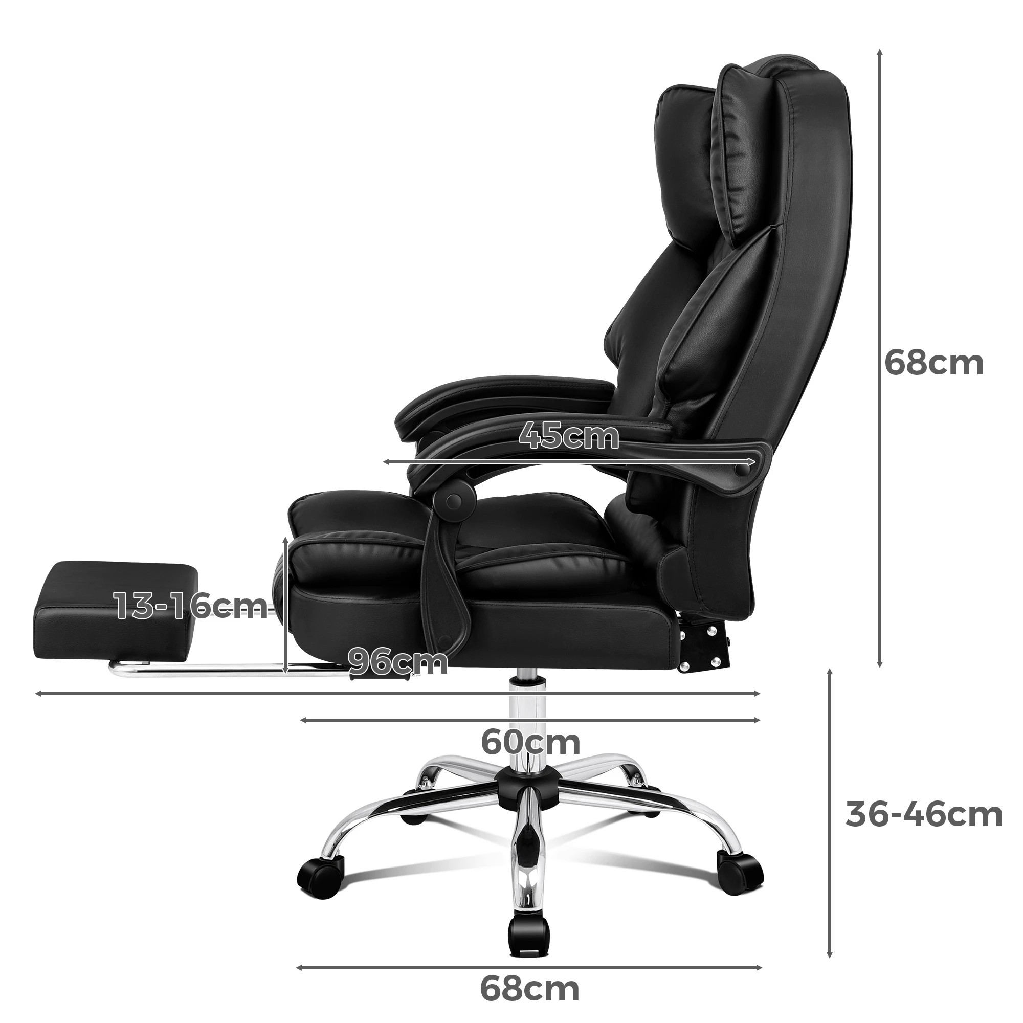 4 Alfordson Massage Office Chair Heated Seat Executive Recliner Gaming Computer - Black, 4 of 10