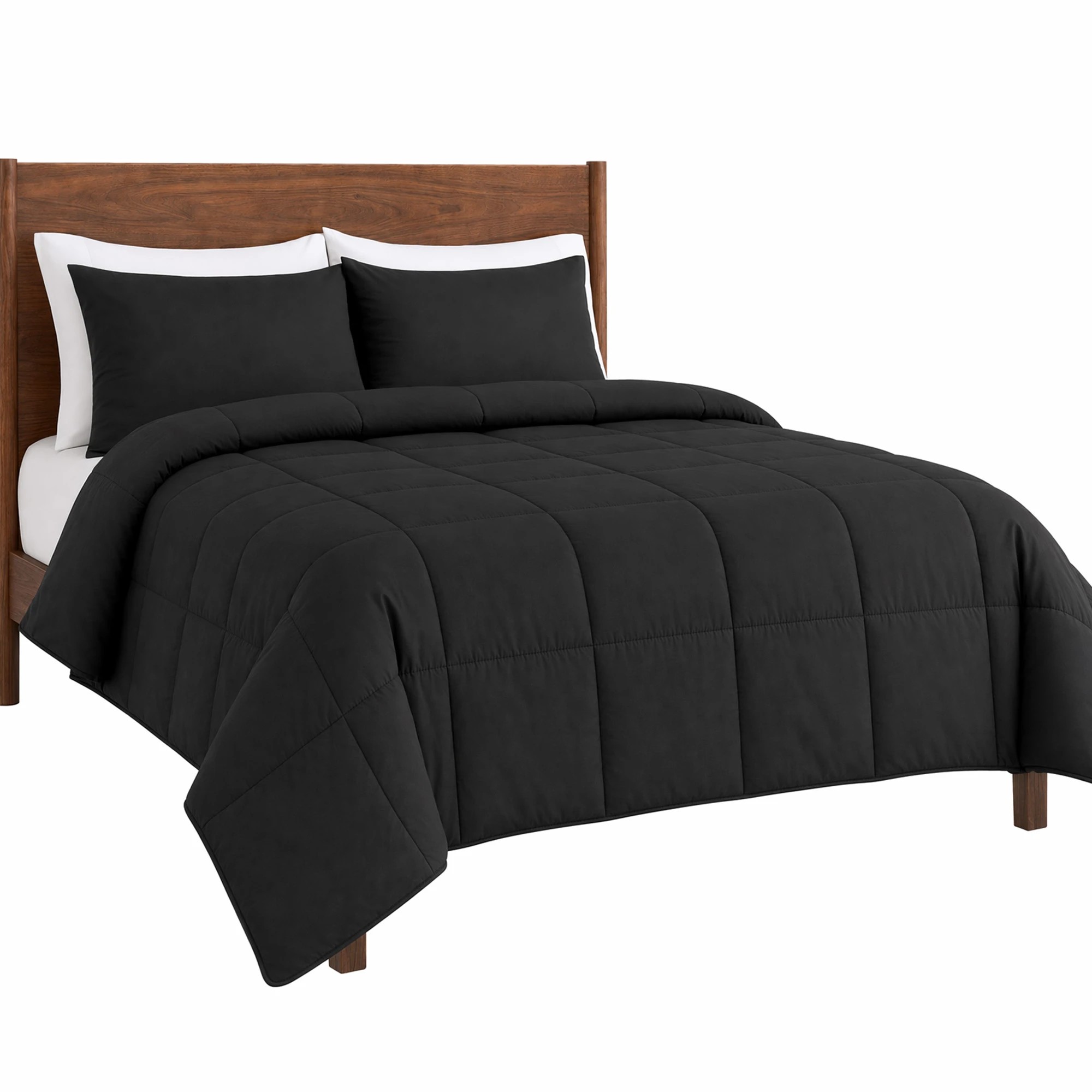 4 Giselle Bedding 200GSM Bamboo Microfibre Quilt Lightweight All Season Doona Duvet - Queen Bed - Black, 4 of 9