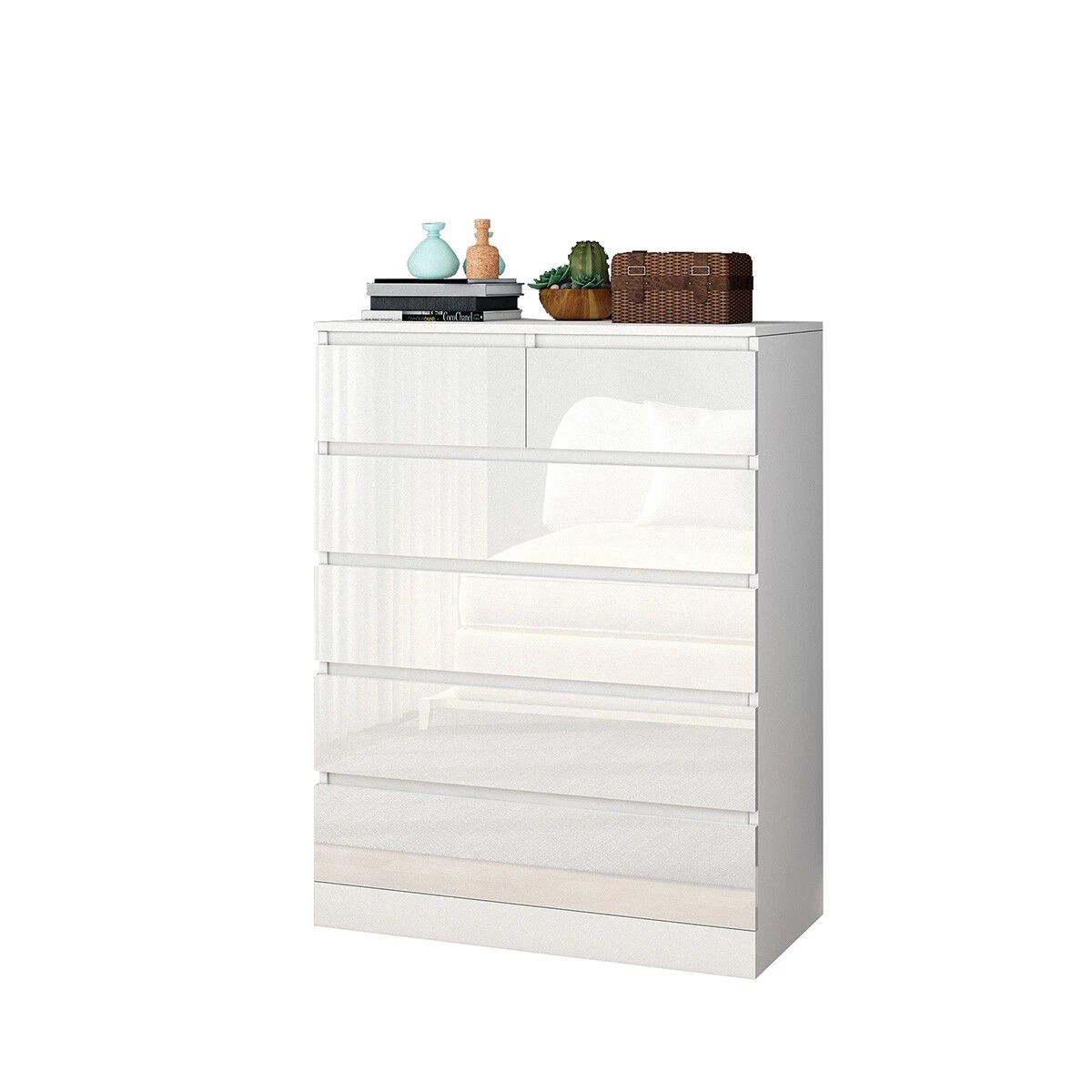 1 Ausway 6 Drawers Chest Dresser Bedside Table Tallboy Storage Cabinet, 1 of 7