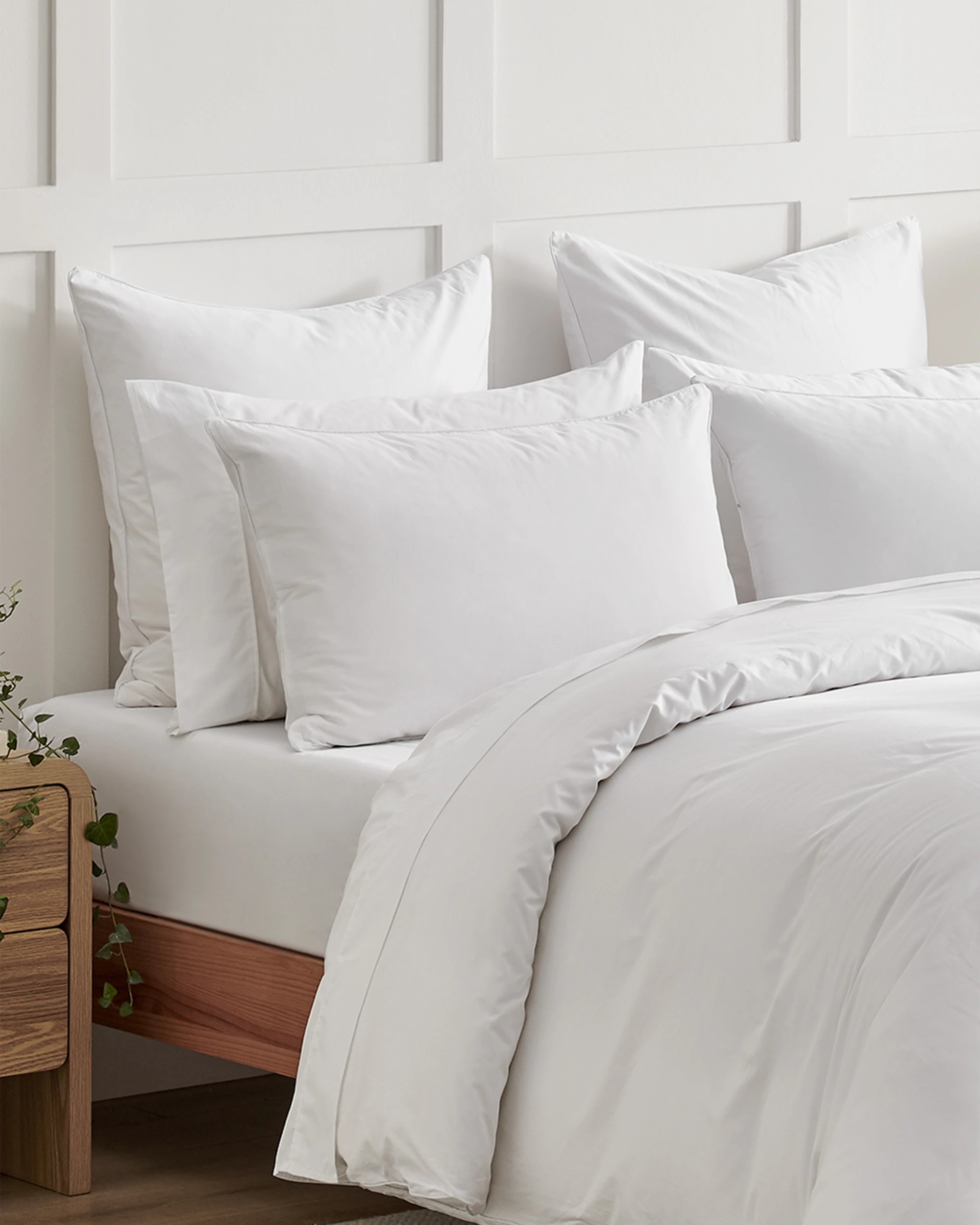 6 Dreamaker 400TC Premium Cotton Sateen Piped European Pillowcase Twin Pack - White, 6 of 6