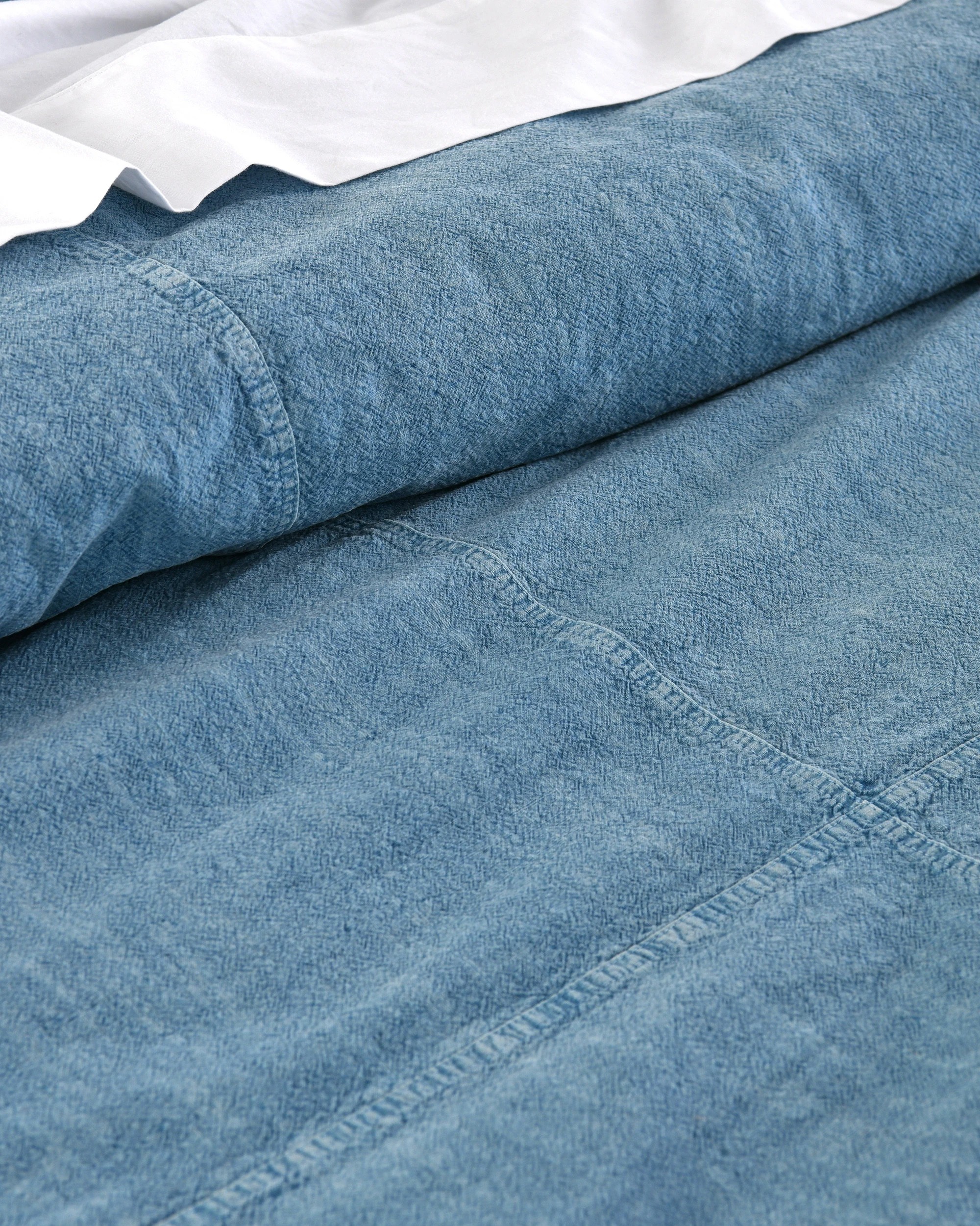 5 Dreamaker Ryder Denim Style Quilt Cover Set - King Bed - Indigo Blue, 5 of 8