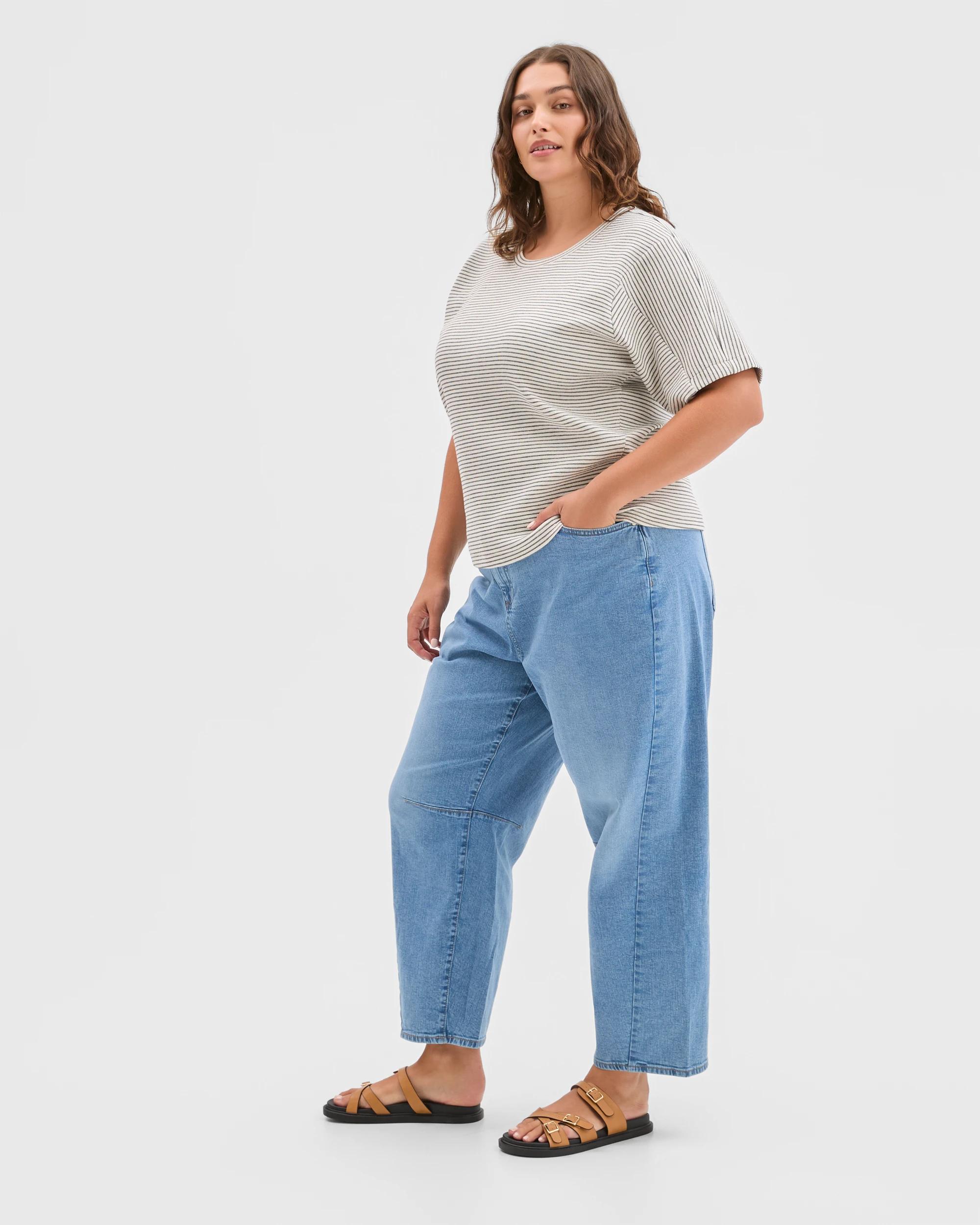 6 Target Curve Plus Size Spliced Boxy Textured T-Shirt , 6 of 7