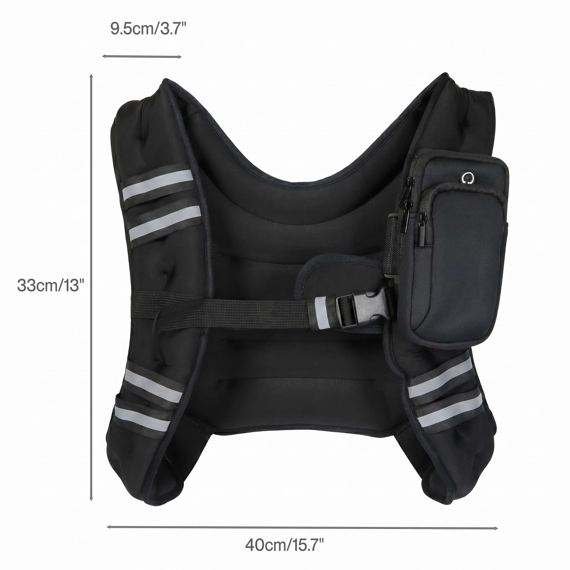 3 Centra Weight Vest 5.5kg Adjustable Fitness Vest for Running Walking Black, 3 of 8
