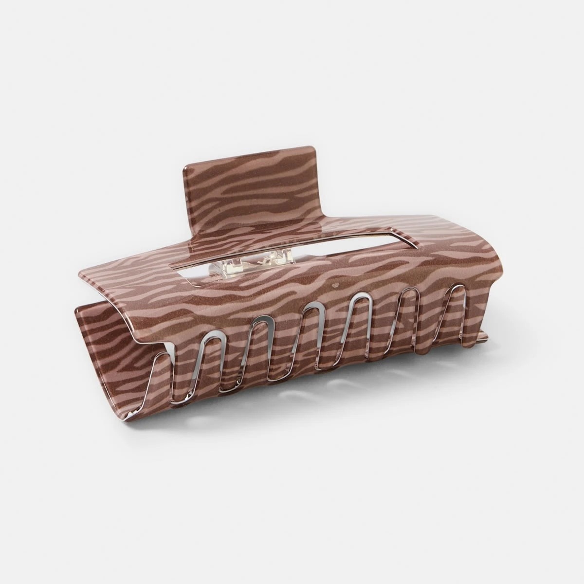 2 Rectangle Claw Hair Clip - Zebra, 2 of 4