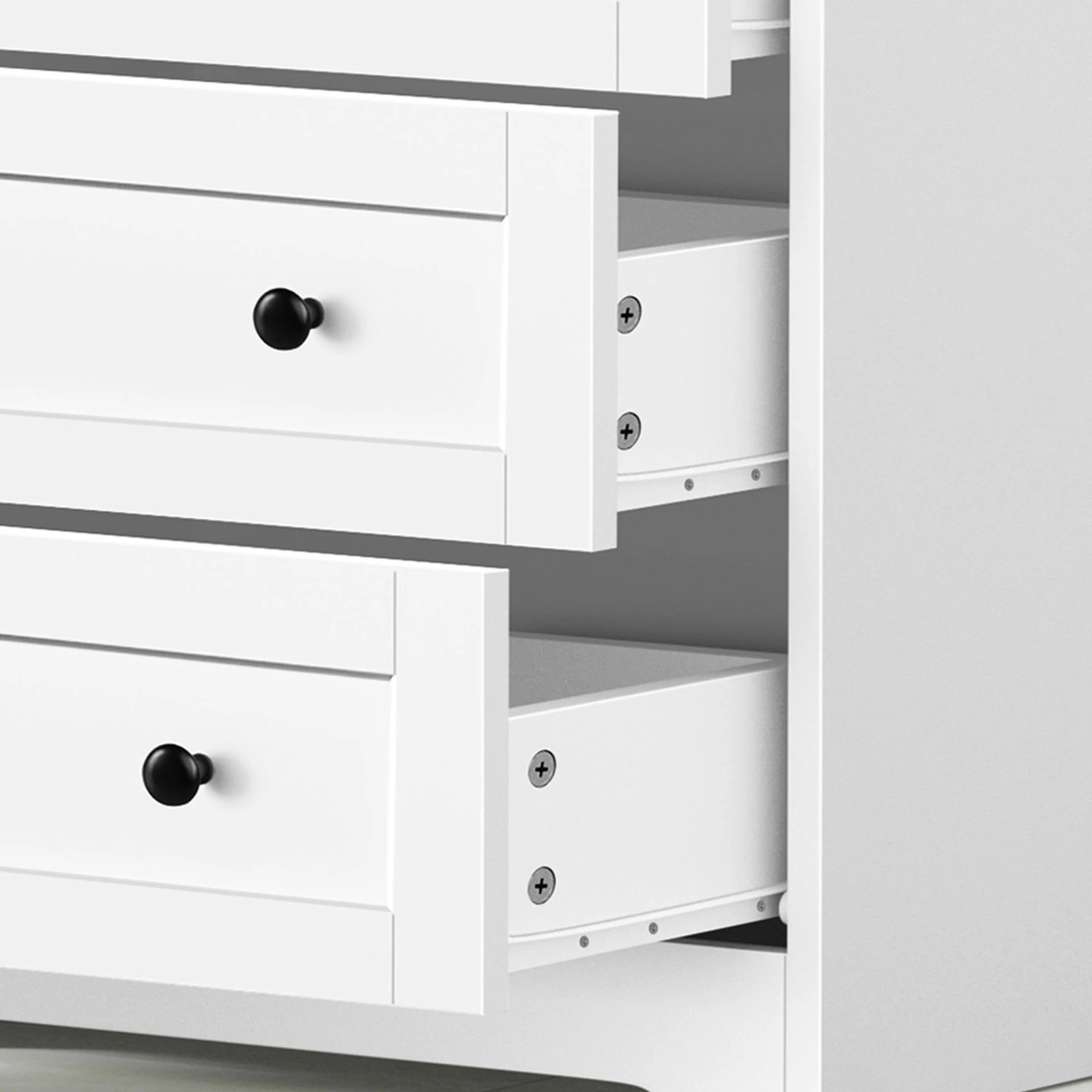 4 Alfordson Chest of Drawers 3 Drawer Storage Cabinet Bedside Table Hamptons - White, 4 of 9
