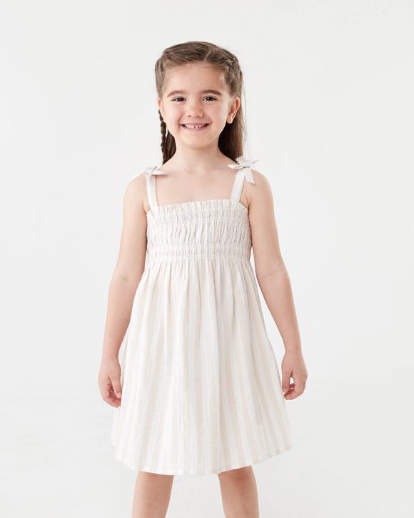 Lurex Stripe Smocked Dress