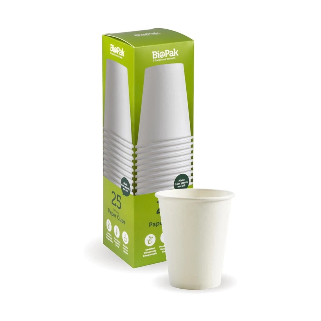 1 25 Pack BioPak White Paper Cups, 1 of 1