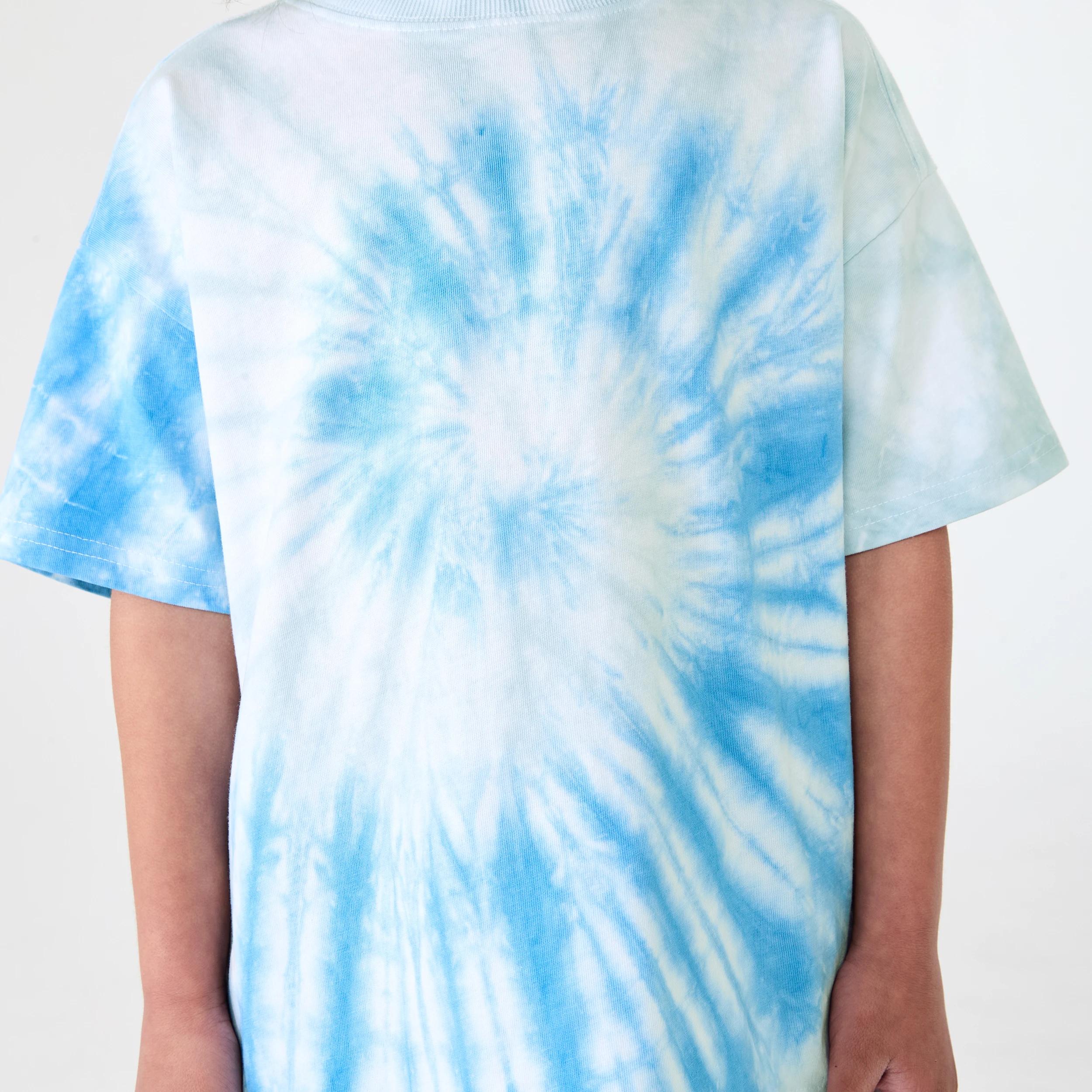 5 Short Sleeve Oversized Tie Dye T-shirt WHITE FLURO SPIRAL, 5 of 7