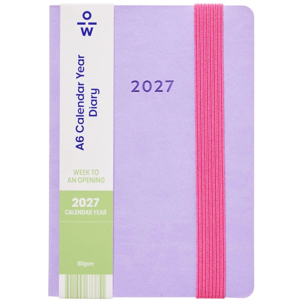 1 Officeworks A6 Soft Cover Diary Week To View 2027, 1 of 7