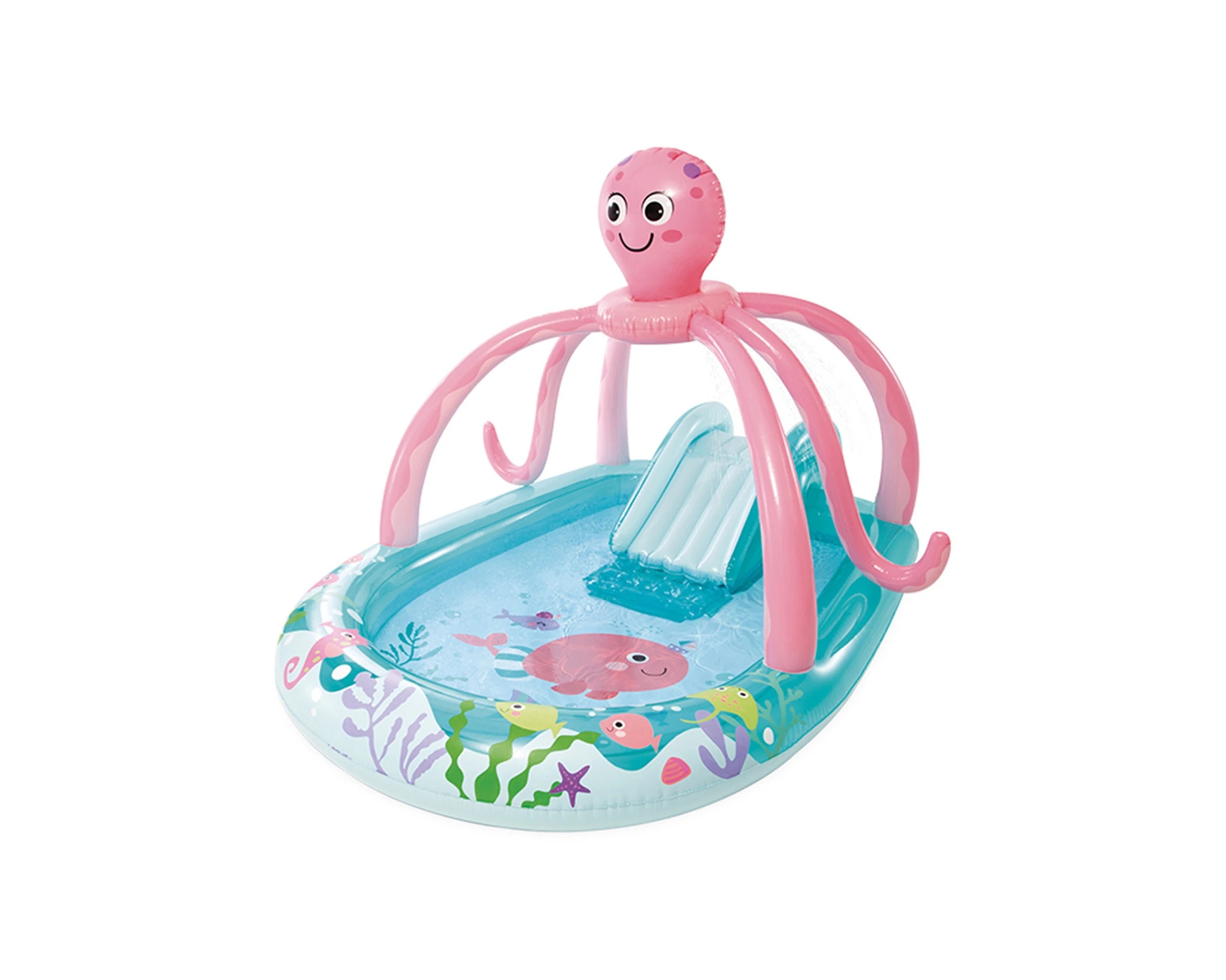 1 Intex Friendly Octopus Inflatable Pool Play Center - Built-In Sprayer 2.34m - Multi, 1 of 9