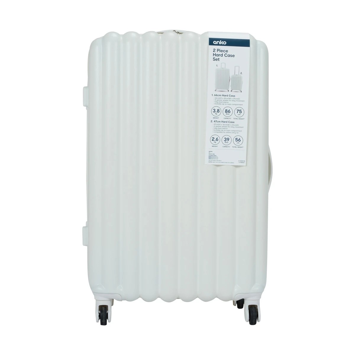 8 2 Piece Hard Case Set - White, 8 of 8