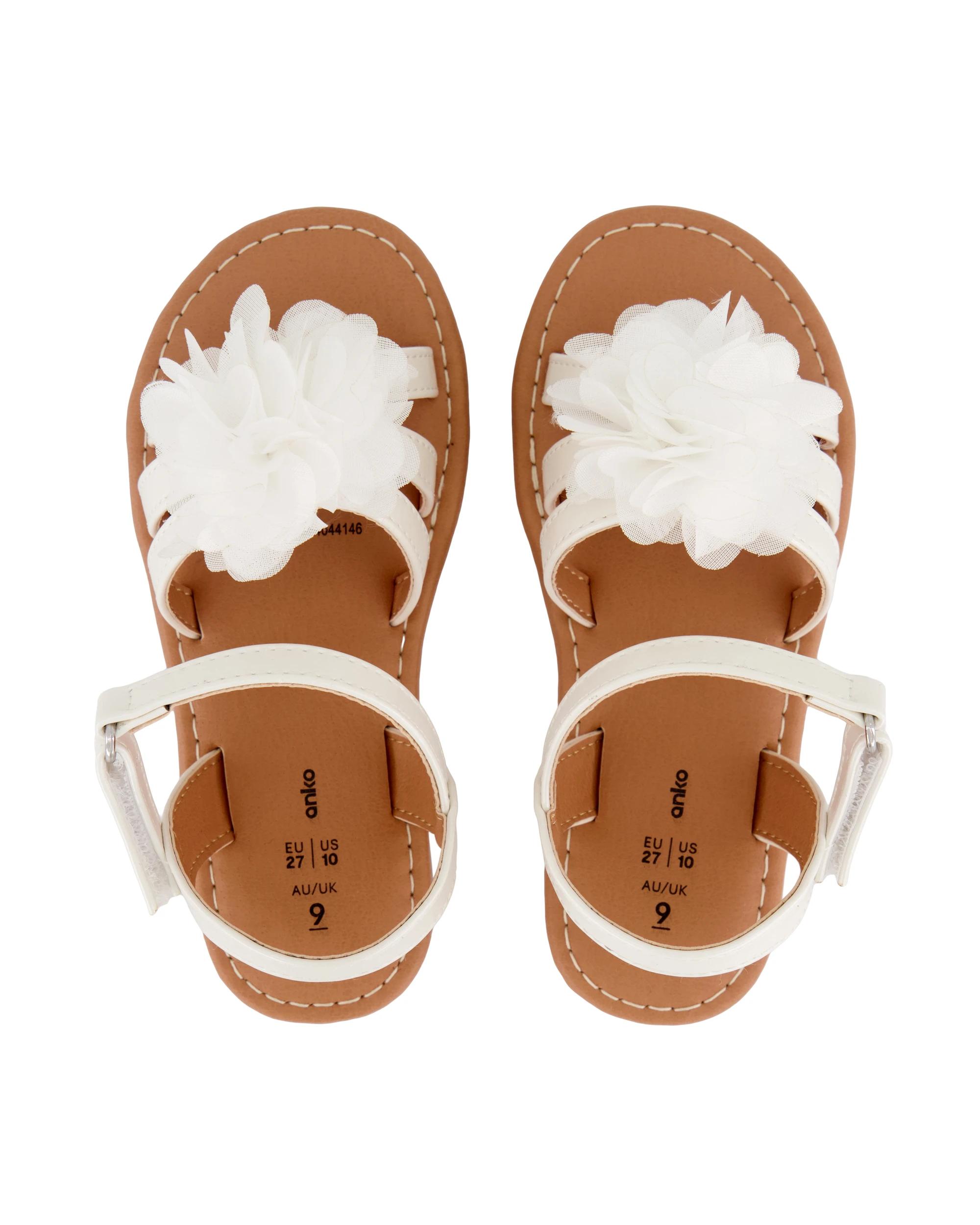 3 Junior Weave Sandals Wht Flower, 3 of 4