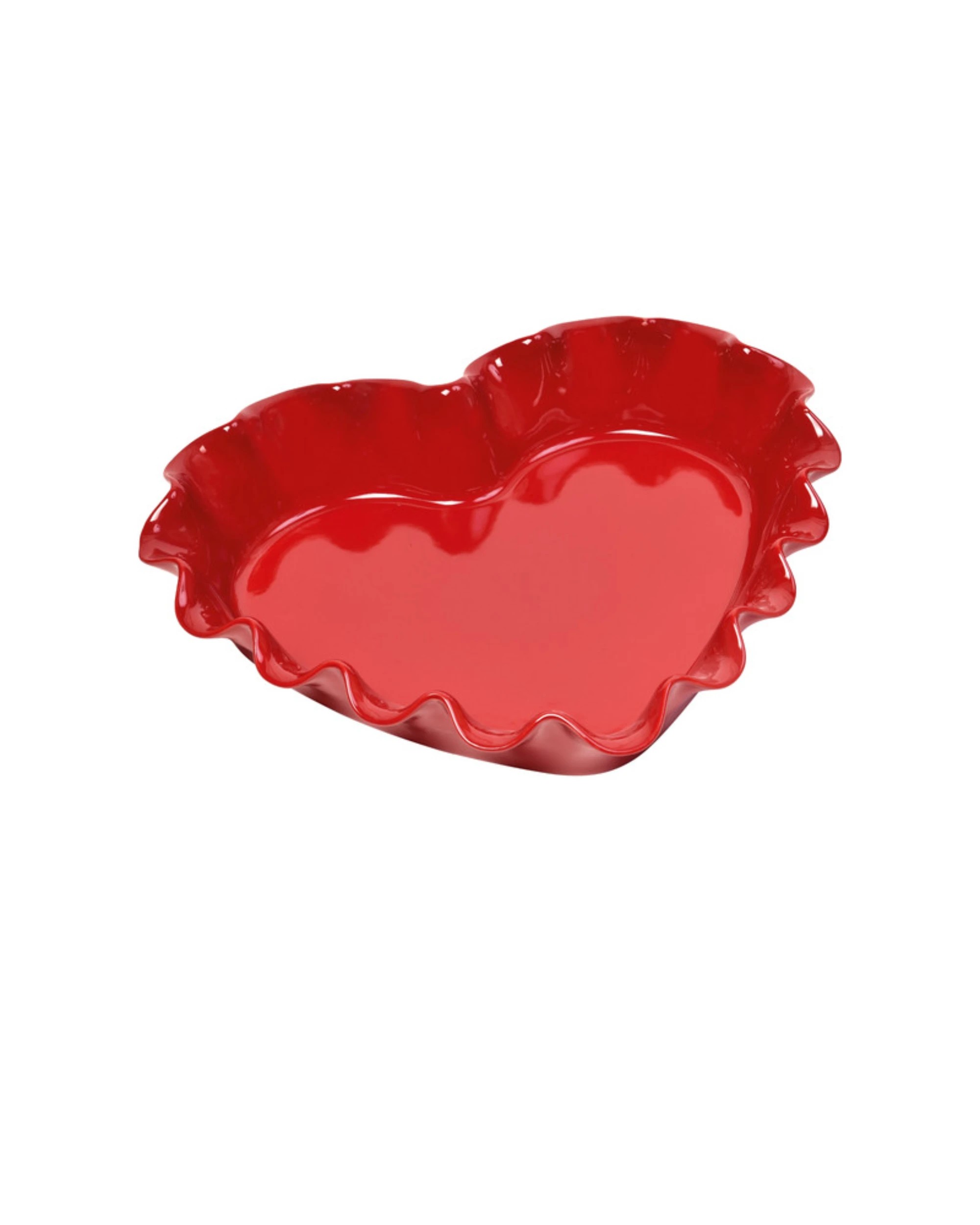 1 Emile Henry Ruffled Heart Dish - Red, 1 of 3
