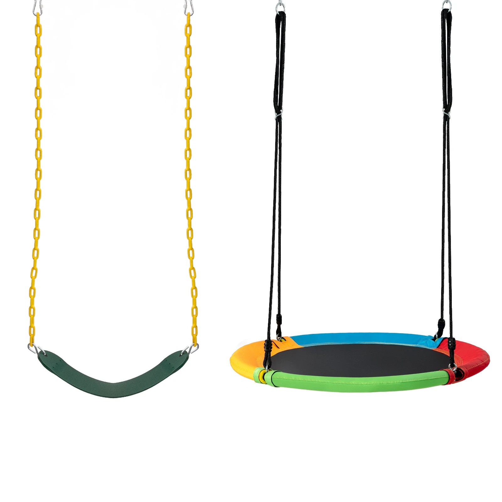 1 Costway 2PC Tree Swings Hammock Chair Round Saucer Belt Swing, 1 of 3