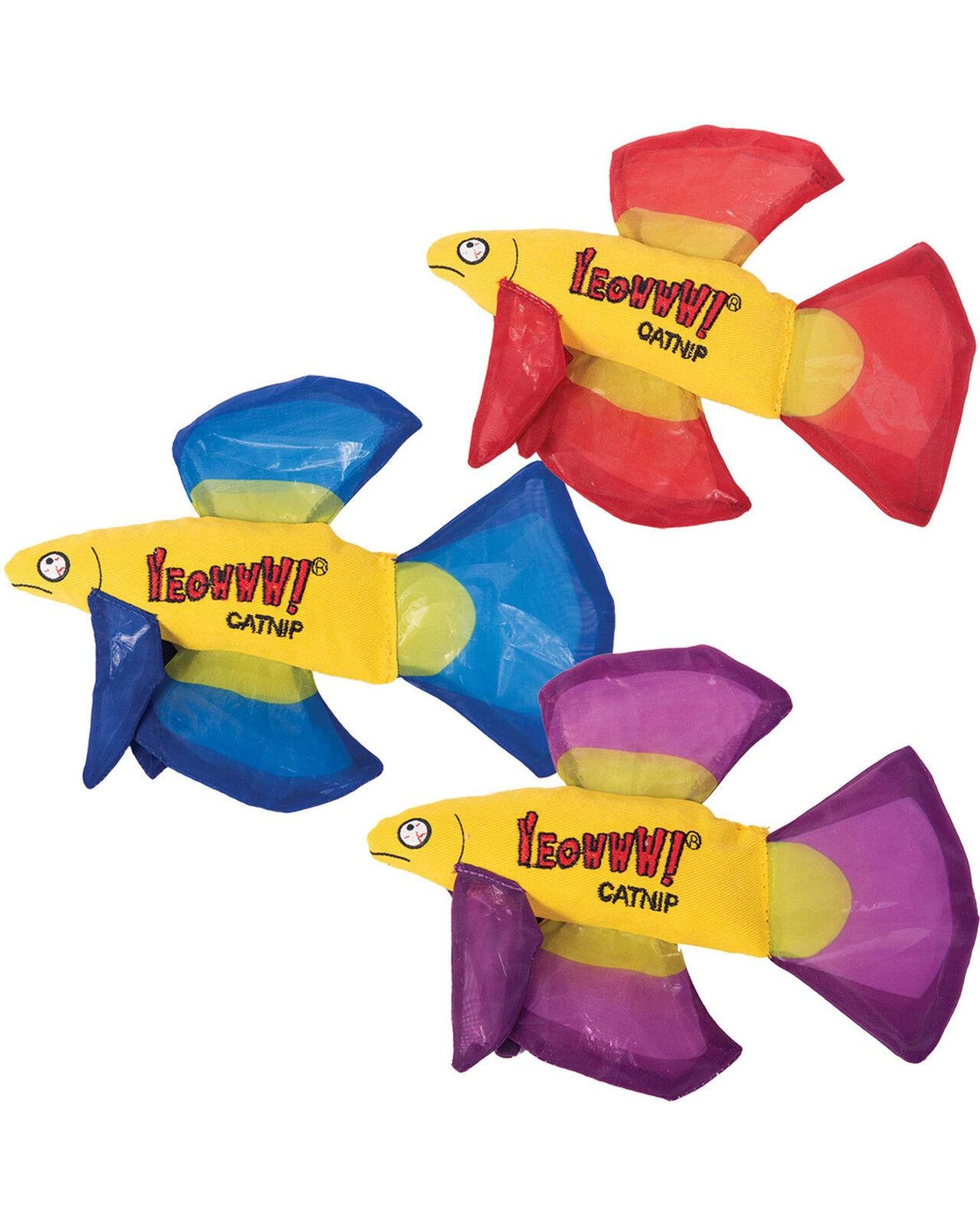 3 Yeowww Mo Betta Fish Catnip Filled Durable Cat Toy Blue 6.5 Inch - Blue, 3 of 3