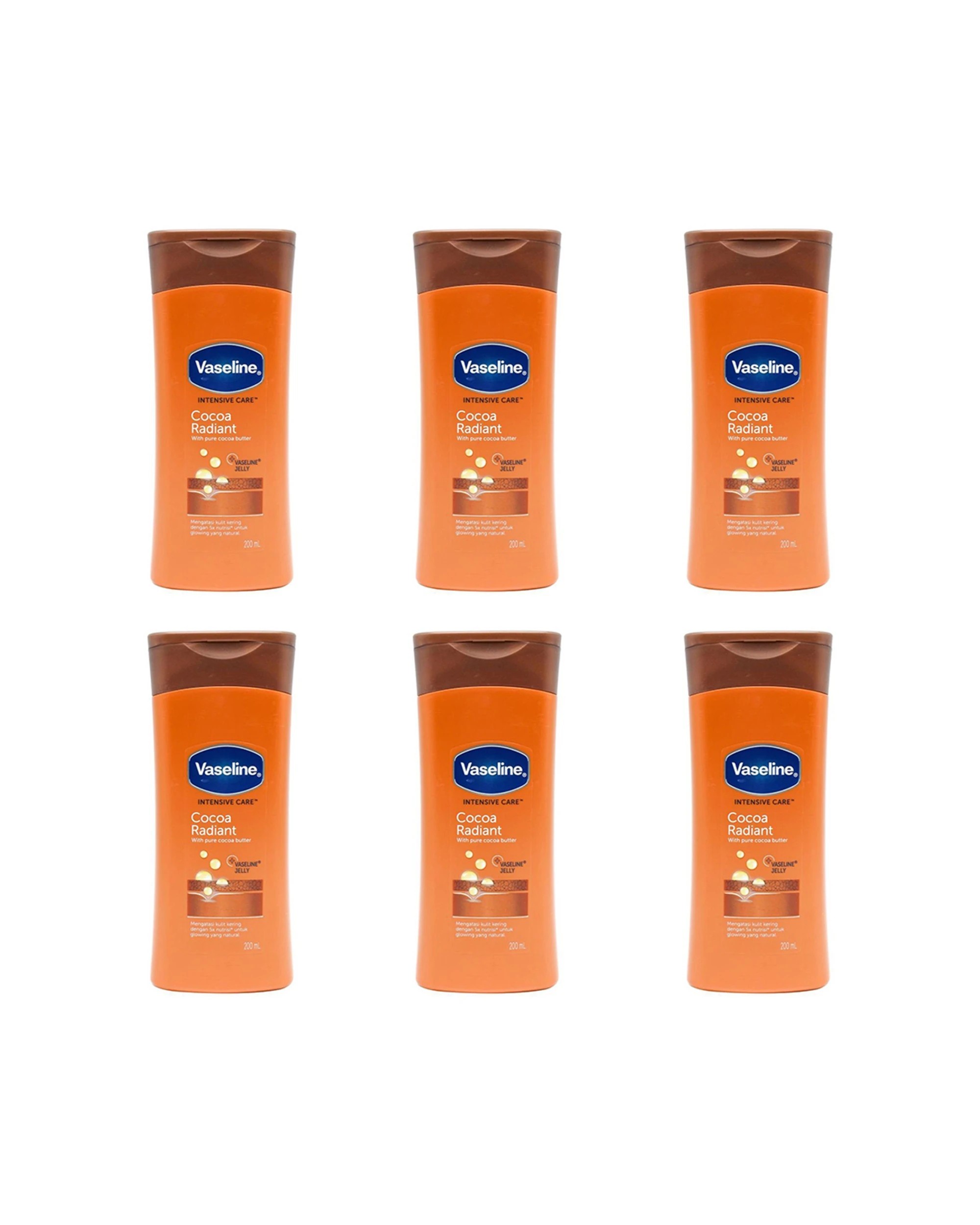 1 Vaseline Intensive Care Cocoa Radiant Body Lotion 6PK 200ml - Brown, 1 of 4