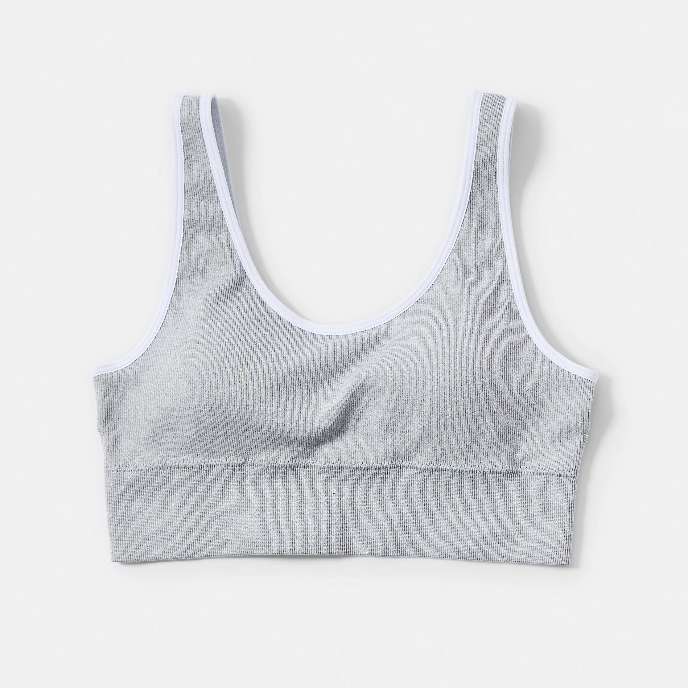 4 2 Pack Wirefree Seamfree Trim Crop Top BLUE MARINE, GREY MARLE, 4 of 10