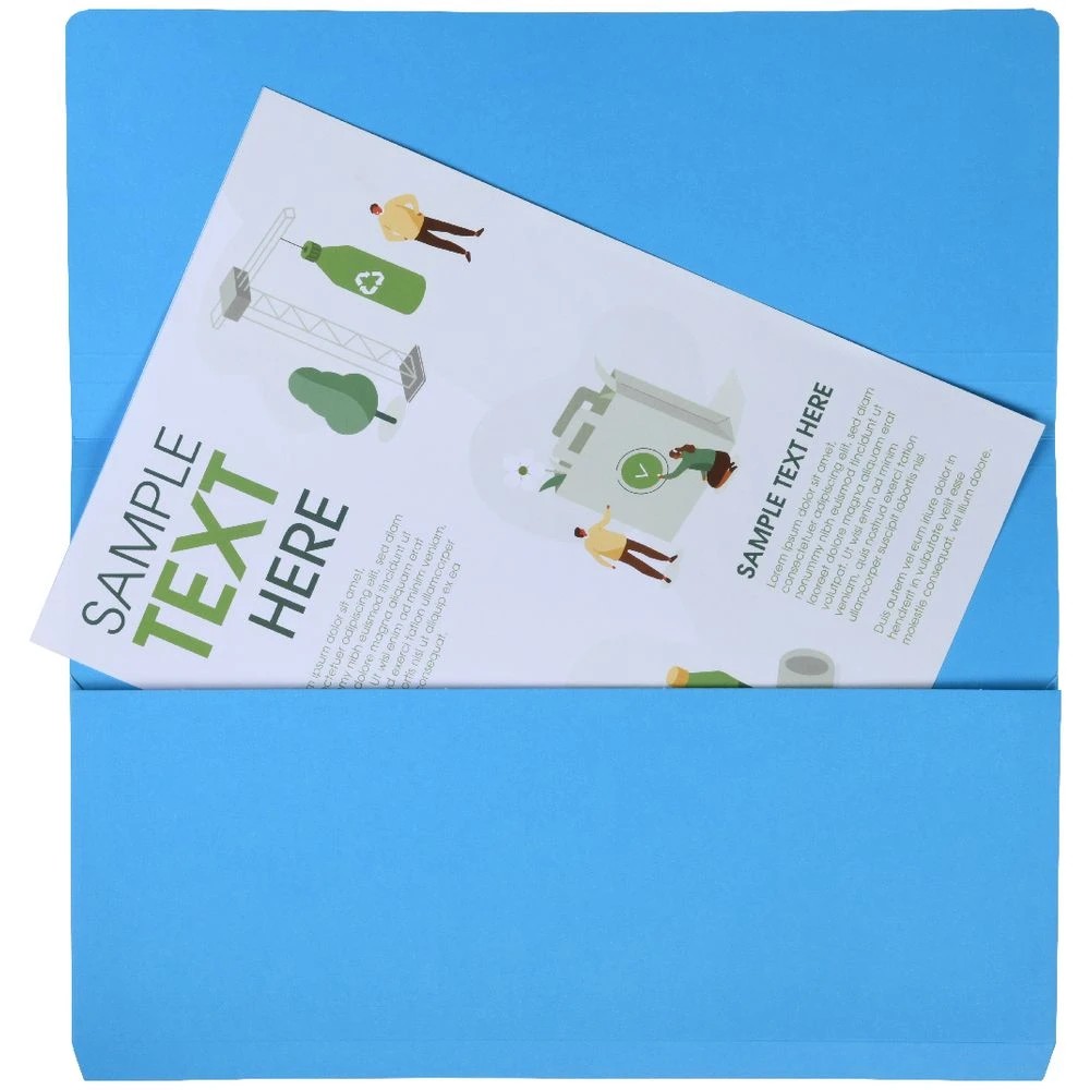 2 J.Burrows Document Wallet 220GSM Blue 10 Pack, 2 of 4