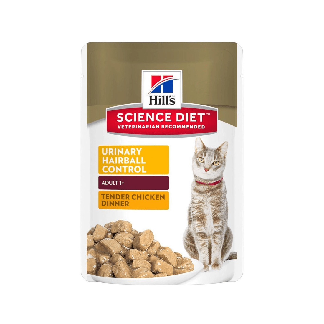 1 Hills Adult Urinary Hairball Control Wet Cat Food Tender Chicken Dinner 12 x 85g, 1 of 2