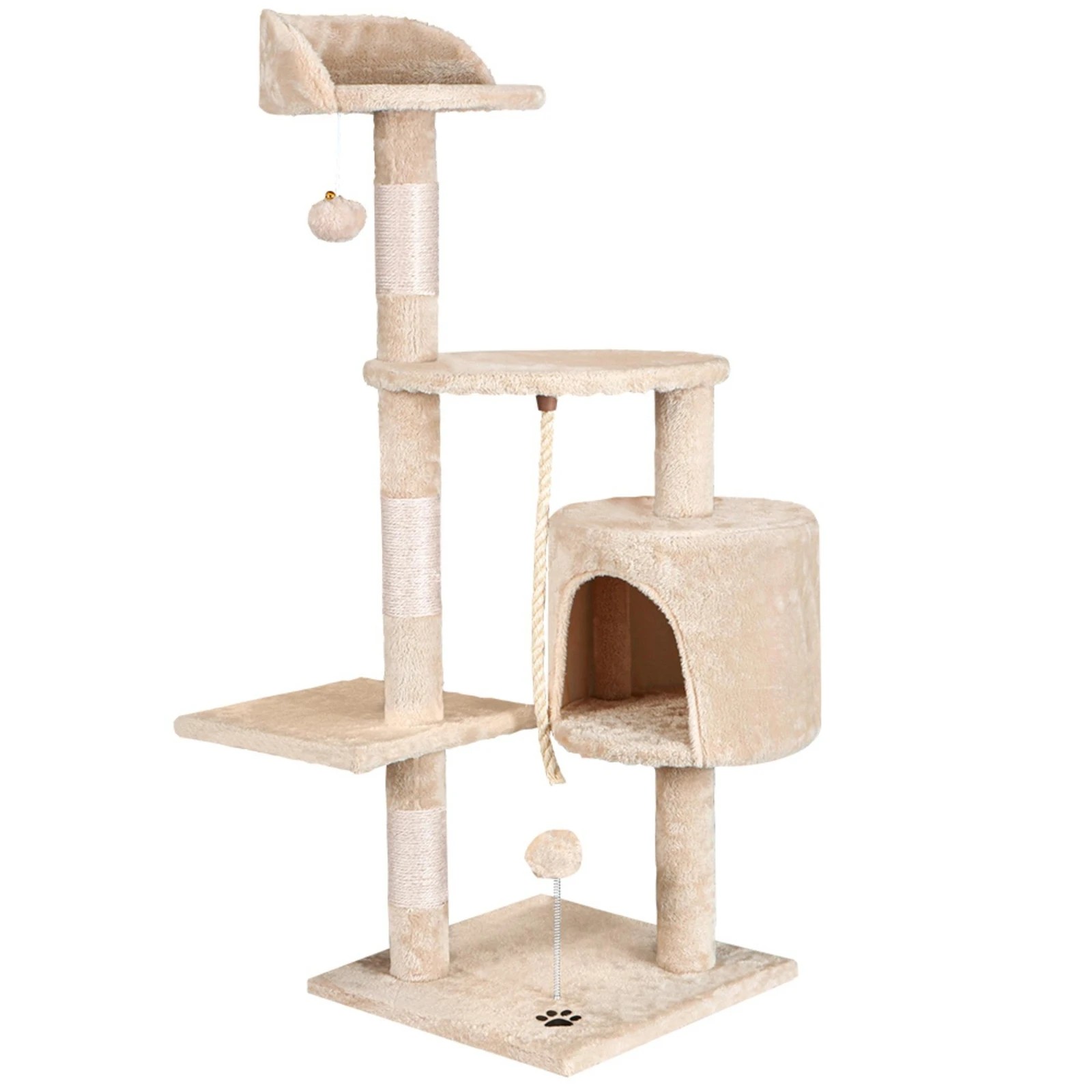 1 Beastie Cat Tree Scratching Post Scratcher Tower Condo House Furniture 112CM - Beige, 1 of 6