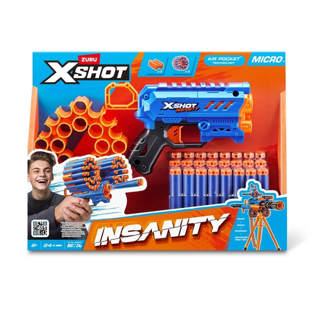 1 Zuru X-Shot Insanity Micro Blaster 24 Darts, 1 of 8