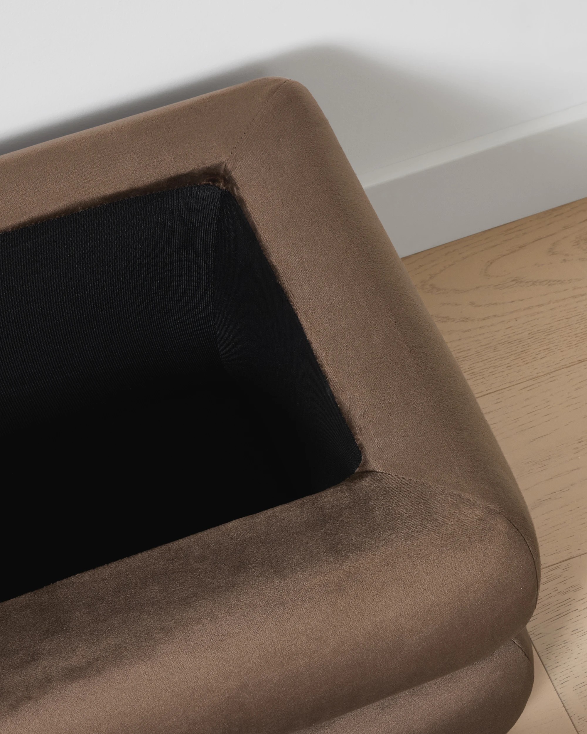 8 Aleks Velvet Storage Bench - Chocolate, 8 of 8