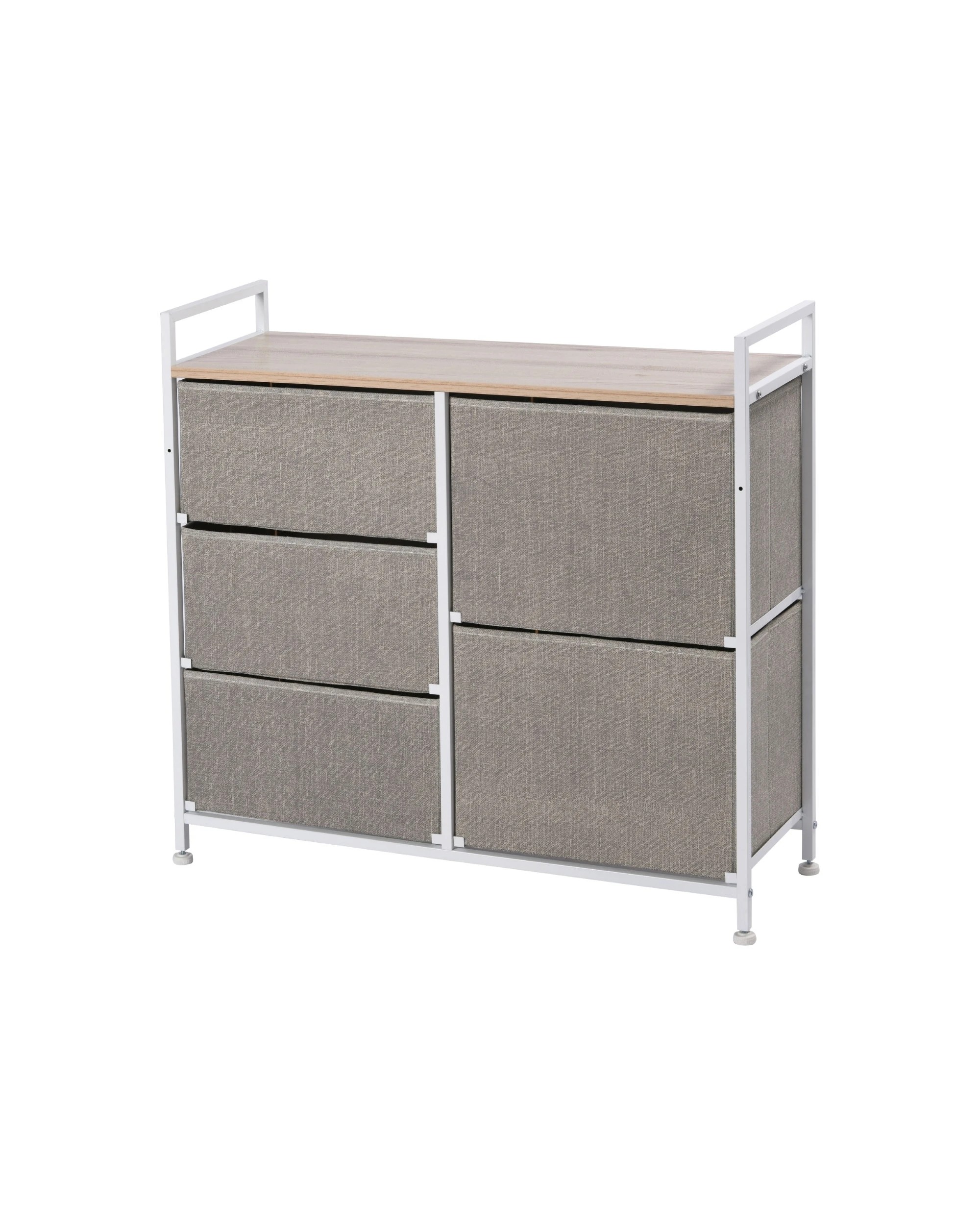 5 Sherwood Luna 5 Drawer Fabric Home Storage Dresser - Cream, 5 of 7