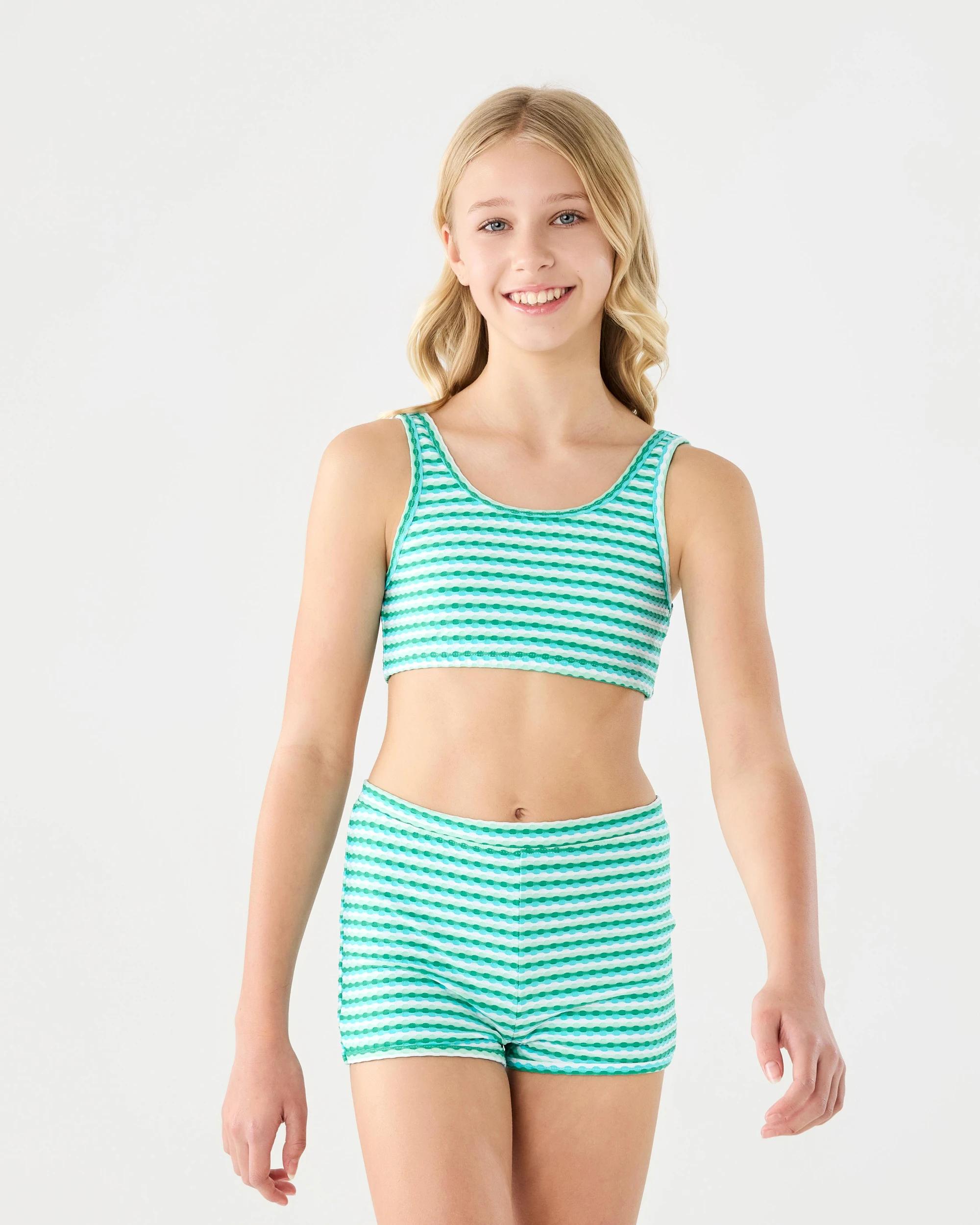 5 3 Piece Swim Set Grn Strp, 5 of 7