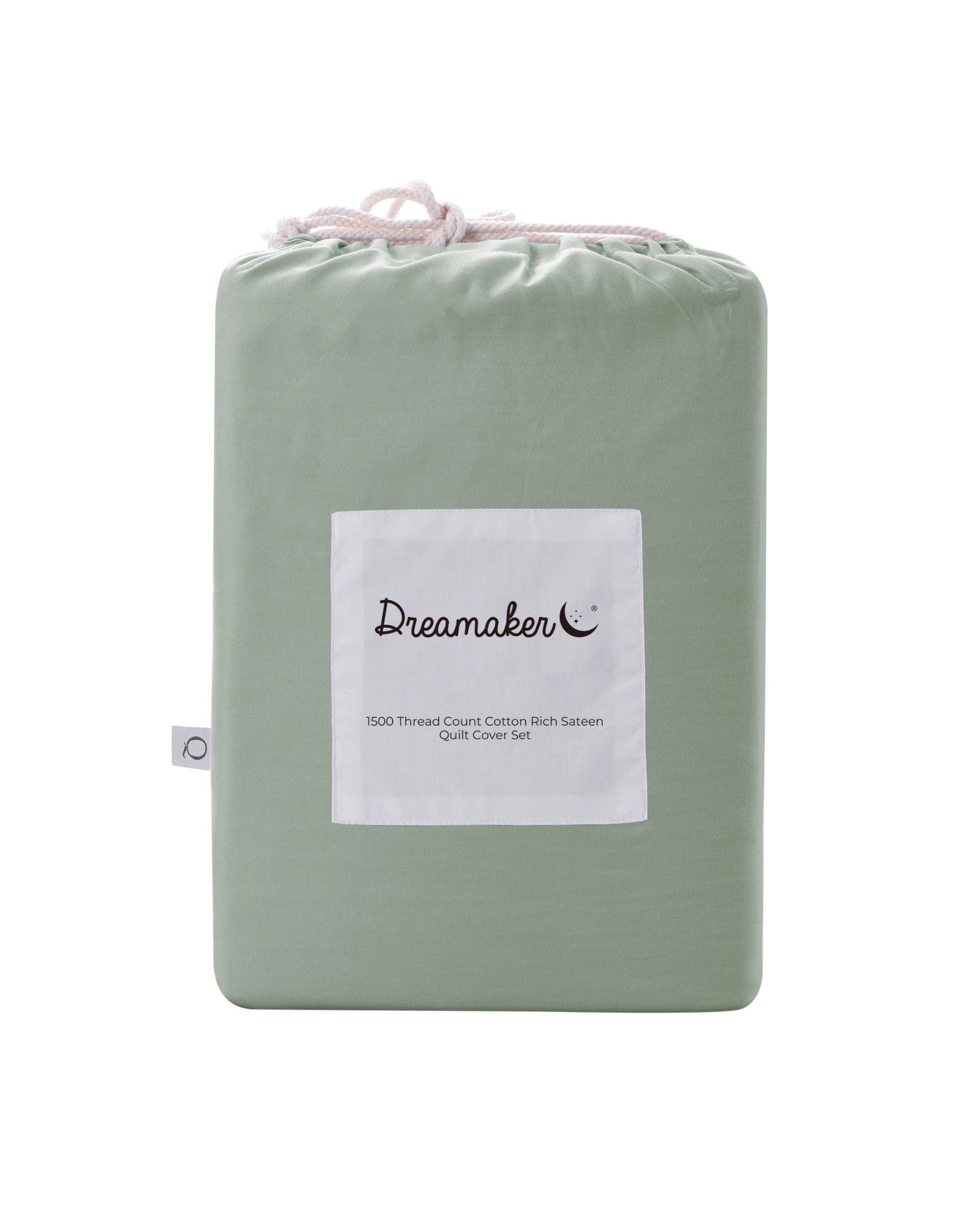 6 Dreamaker 1500TC Cotton Rich Sateen Quilt Cover Set - King Single Bed - Sage, 6 of 6