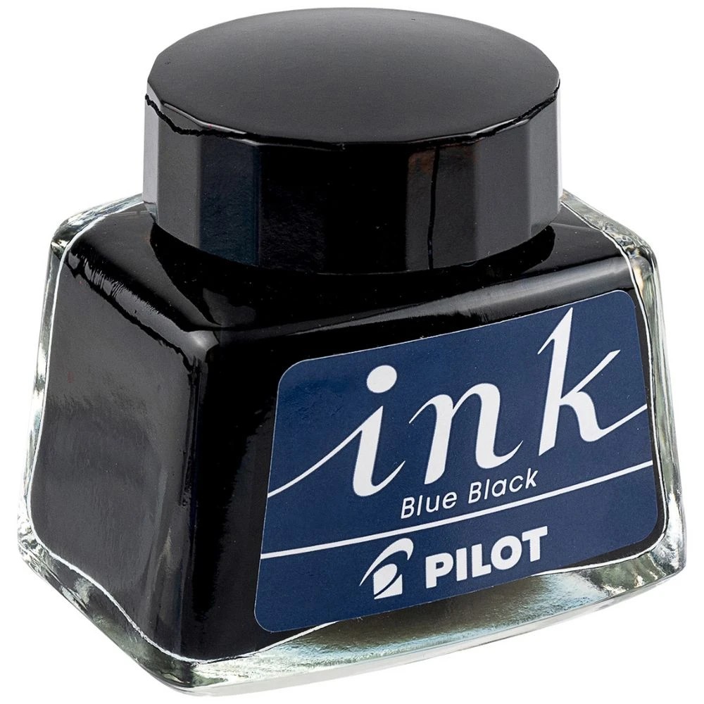 2 PILOT Signature Fountain Pen Ink Bottle 30ml Blue Black, 2 of 3