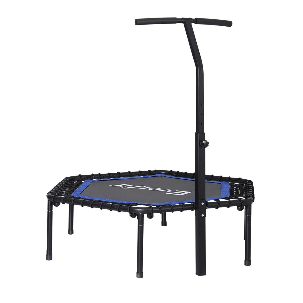 1 Everfit 48inch Hexagon Fitness Trampoline Rebounder Adjustable Handrail - Multi, 1 of 7