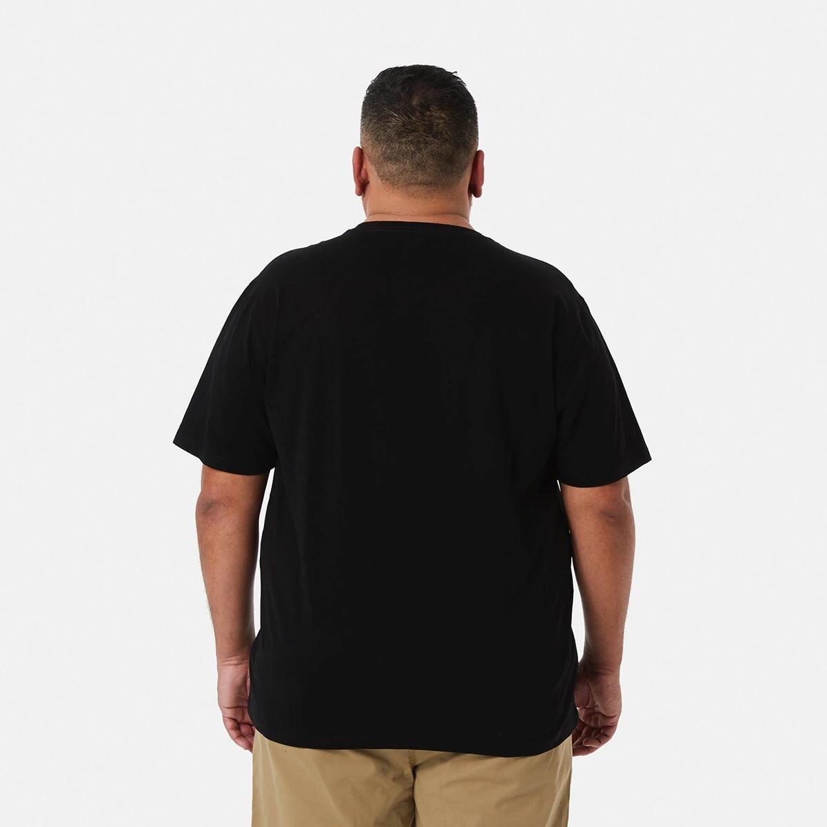 3 Men's Larger Size Basic Short Sleeve T-shirt Black, 3 of 7