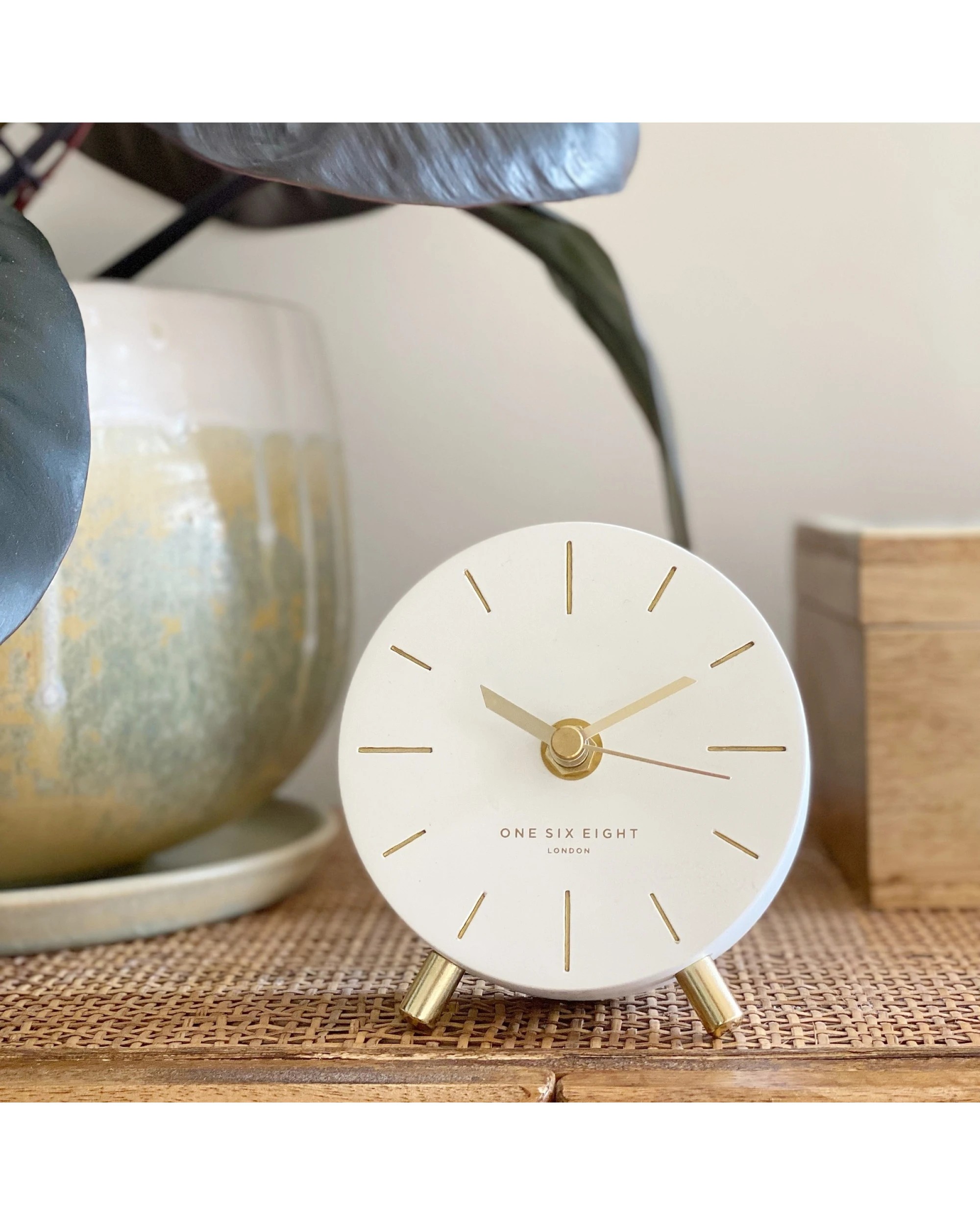 3 One Six Eight London Angelo Silent Mantel Clock - White, 3 of 4