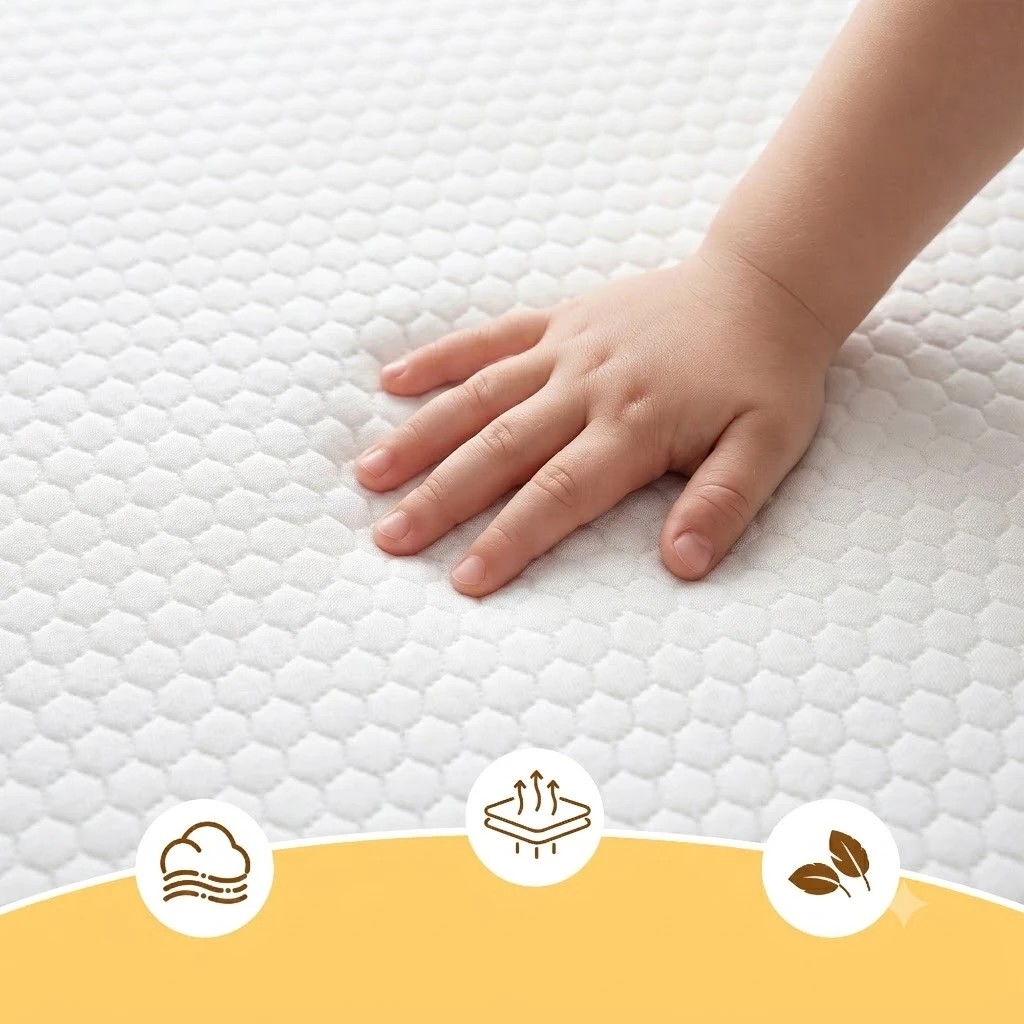 7 Giselle Bedding Cot Mattress, 11cm Thick Baby Mattress with Tencel Cover - Single Bed - Multi, 7 of 9