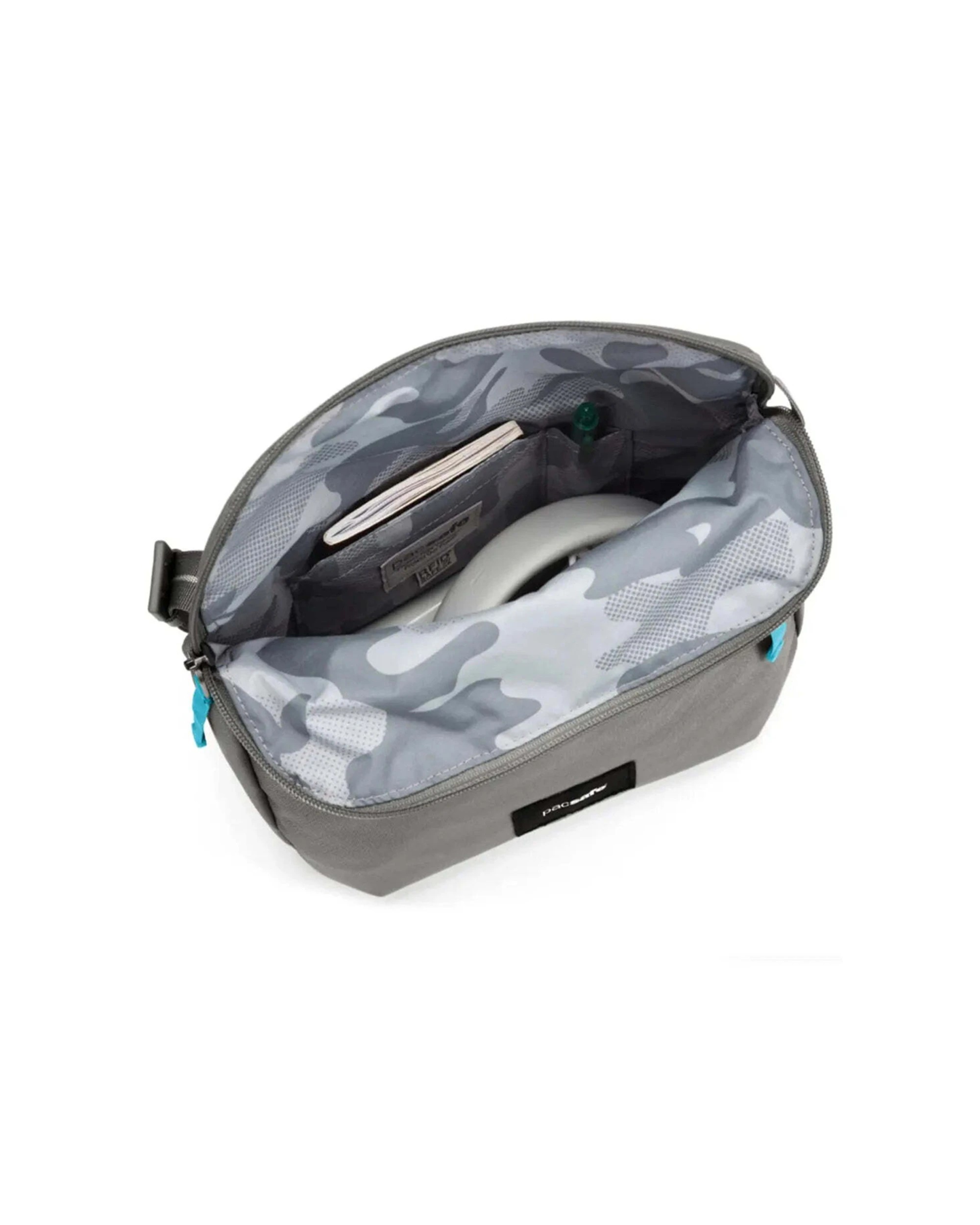 2 Pacsafe Go Anti-Theft Saddle Crossbody Bag RFIDsafe Blocking Pockets Cut Resistant Stone - Grey, 2 of 8