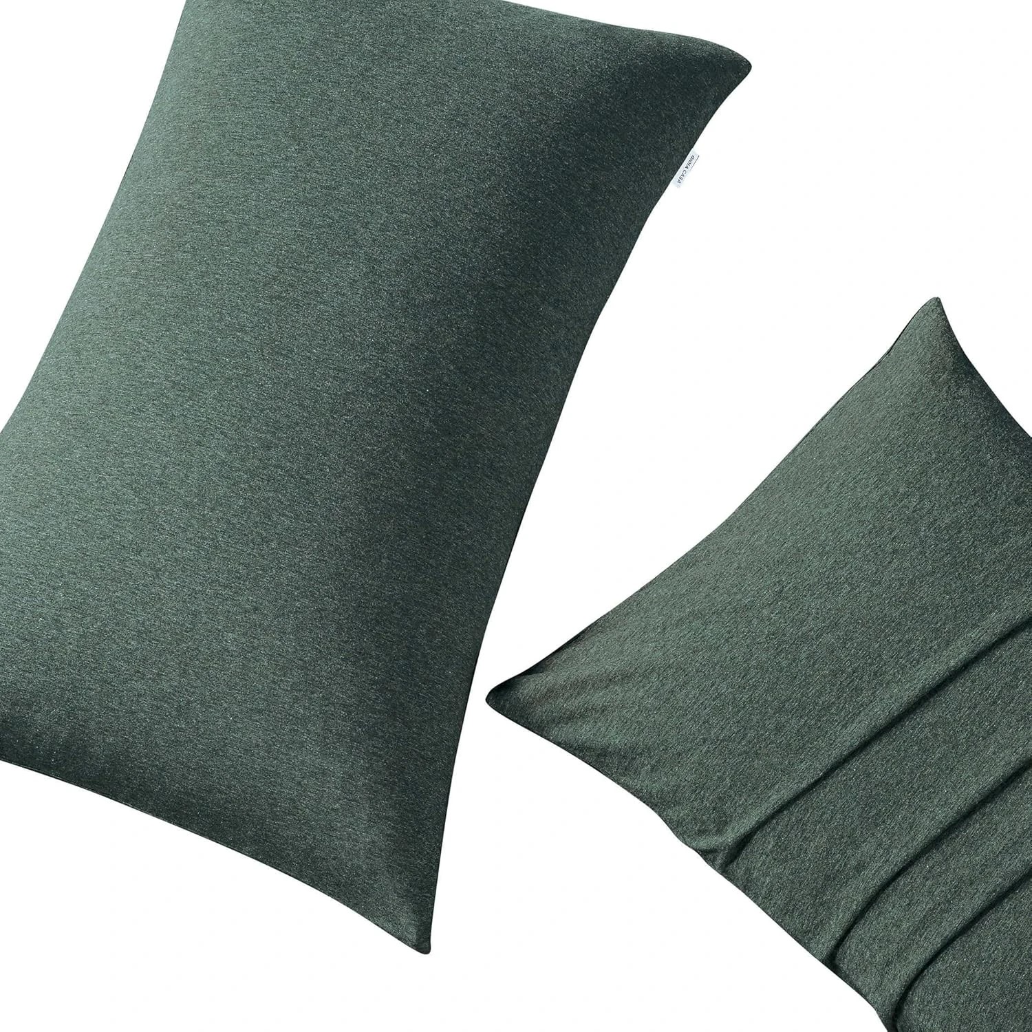 1 Gioia Casa 2-Pack Jersey Cotton Standard Pillowcases Soft Breathable Stretchy - Forest Green, 1 of 1