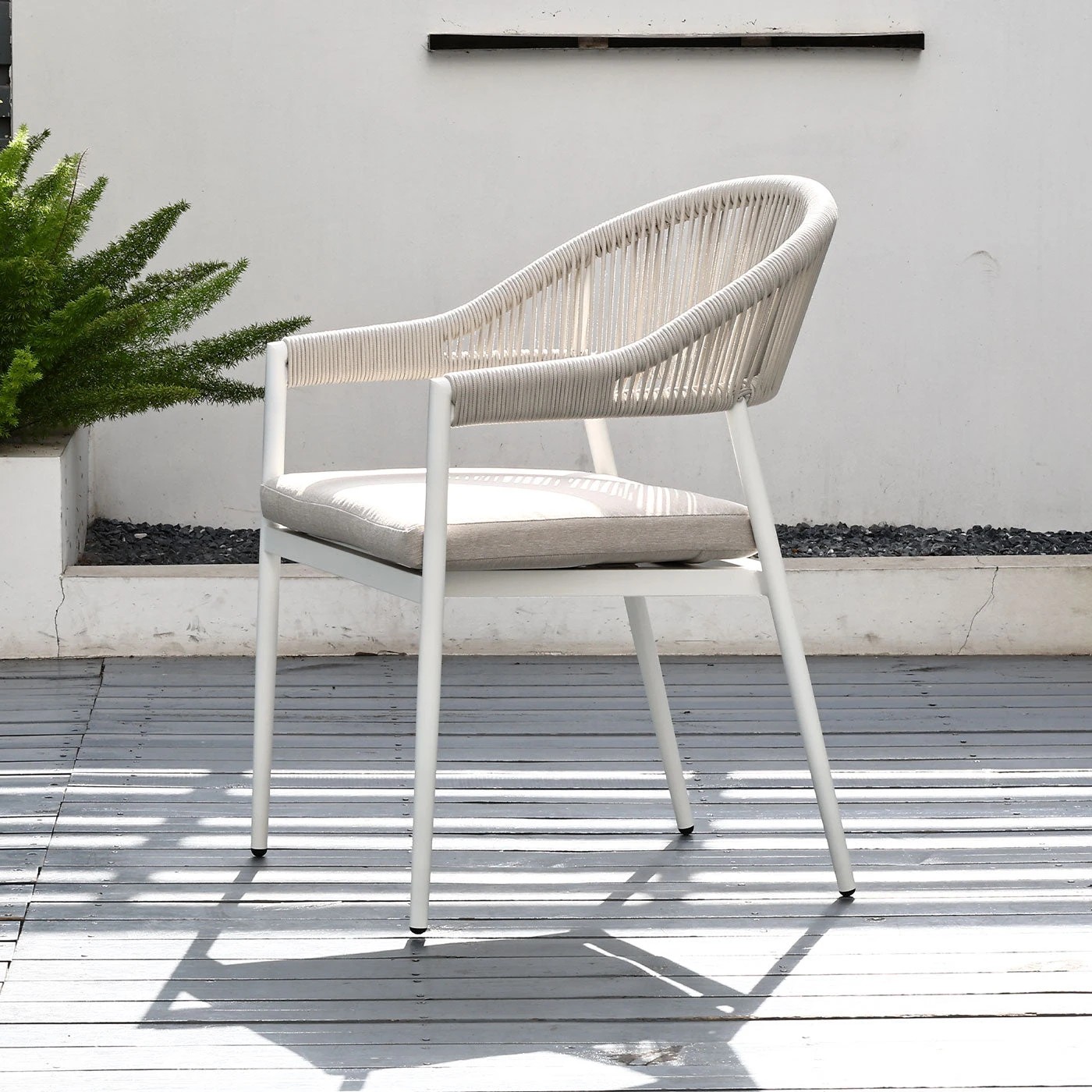 6 Moda Living Mornington 9-Piece White Outdoor Dining Set with Fraser Chairs - White, 6 of 10