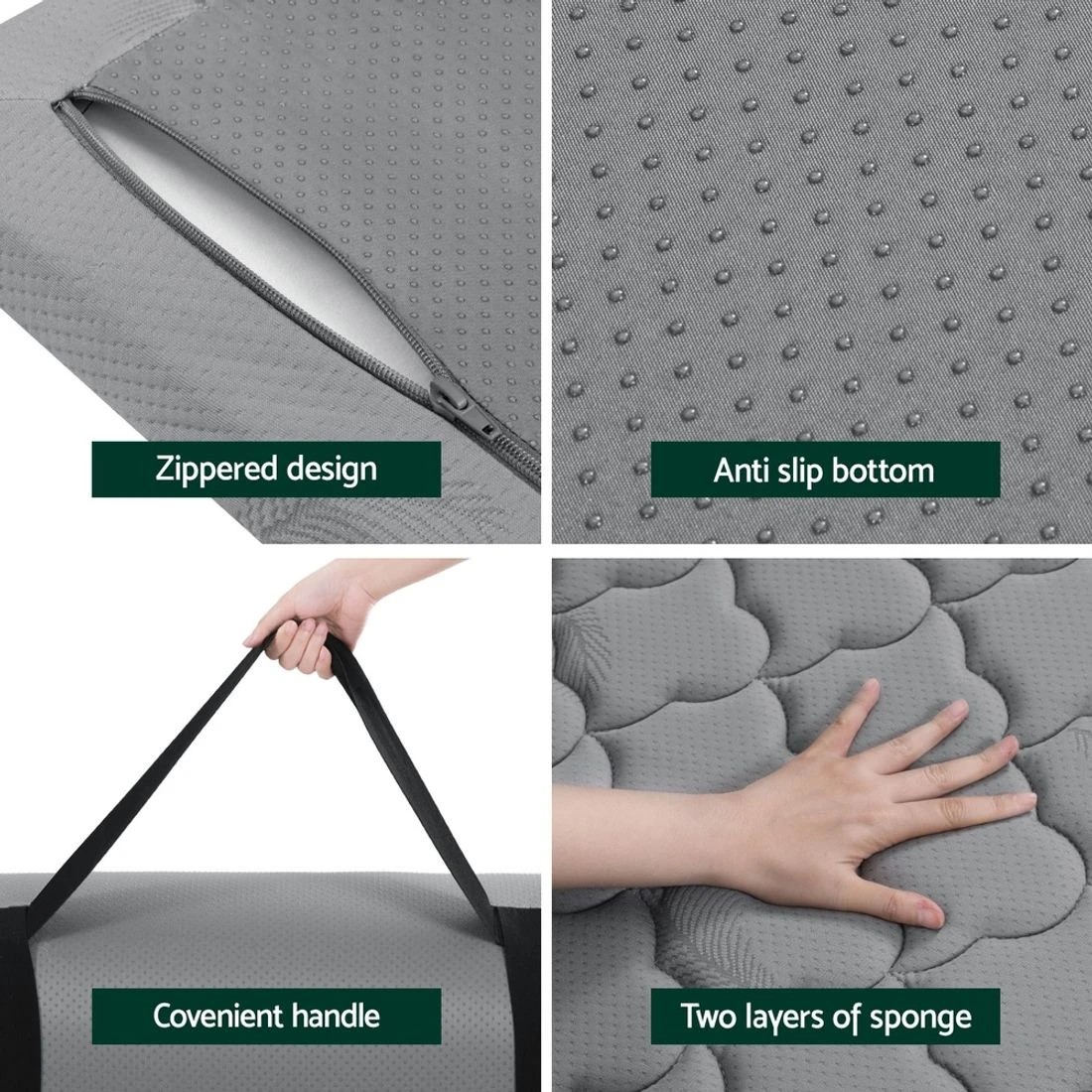 5 Giselle Bedding Single Foldable Mattress Camping Mat - Grey, 5 of 5